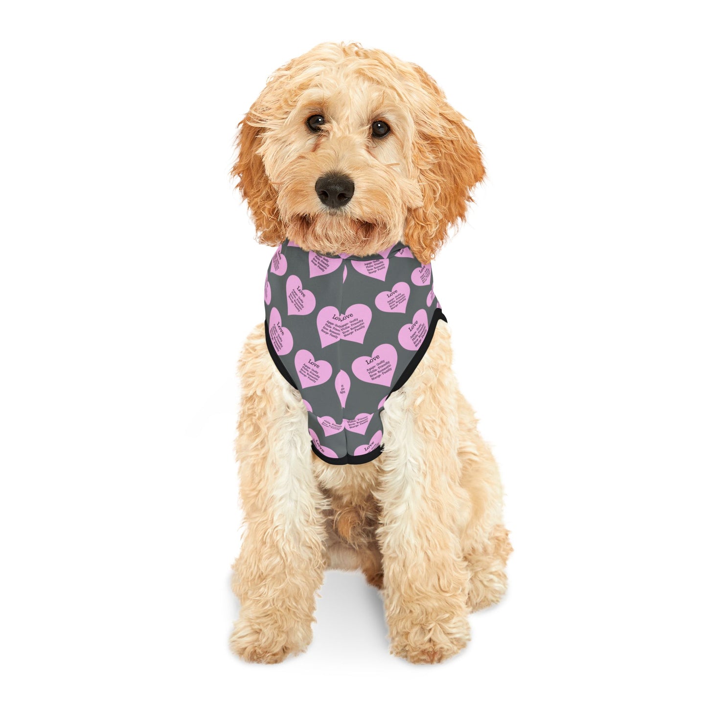 Charming Heart Pet Hoodie Pattern (Dark grey)