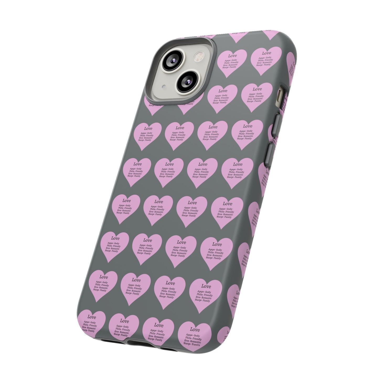 Hearts-A-Flutter Phone Case (iPhone, Google Pixel)(Dark grey)