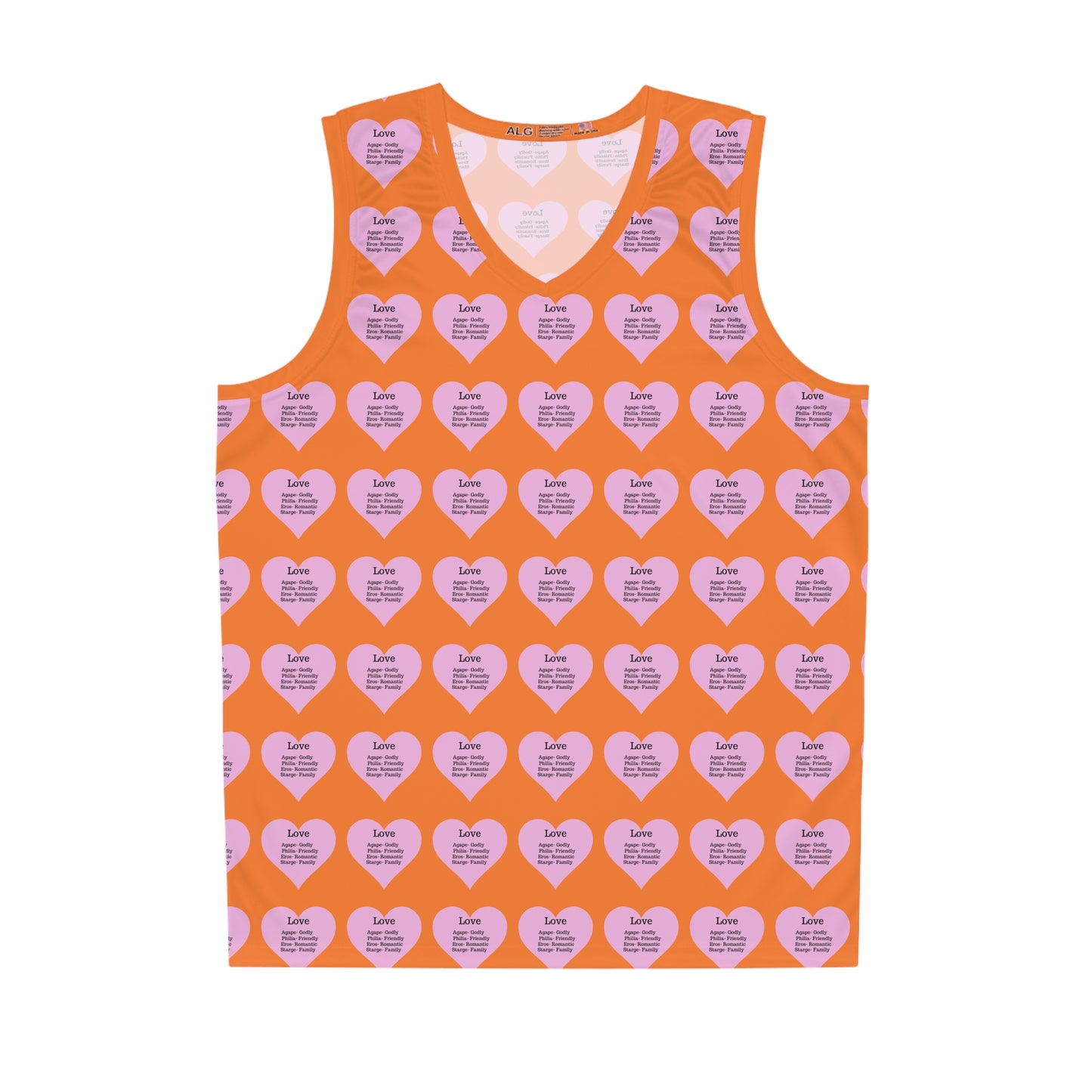 Love Heart All-Over-Print Basketball Jersey (Crusta)