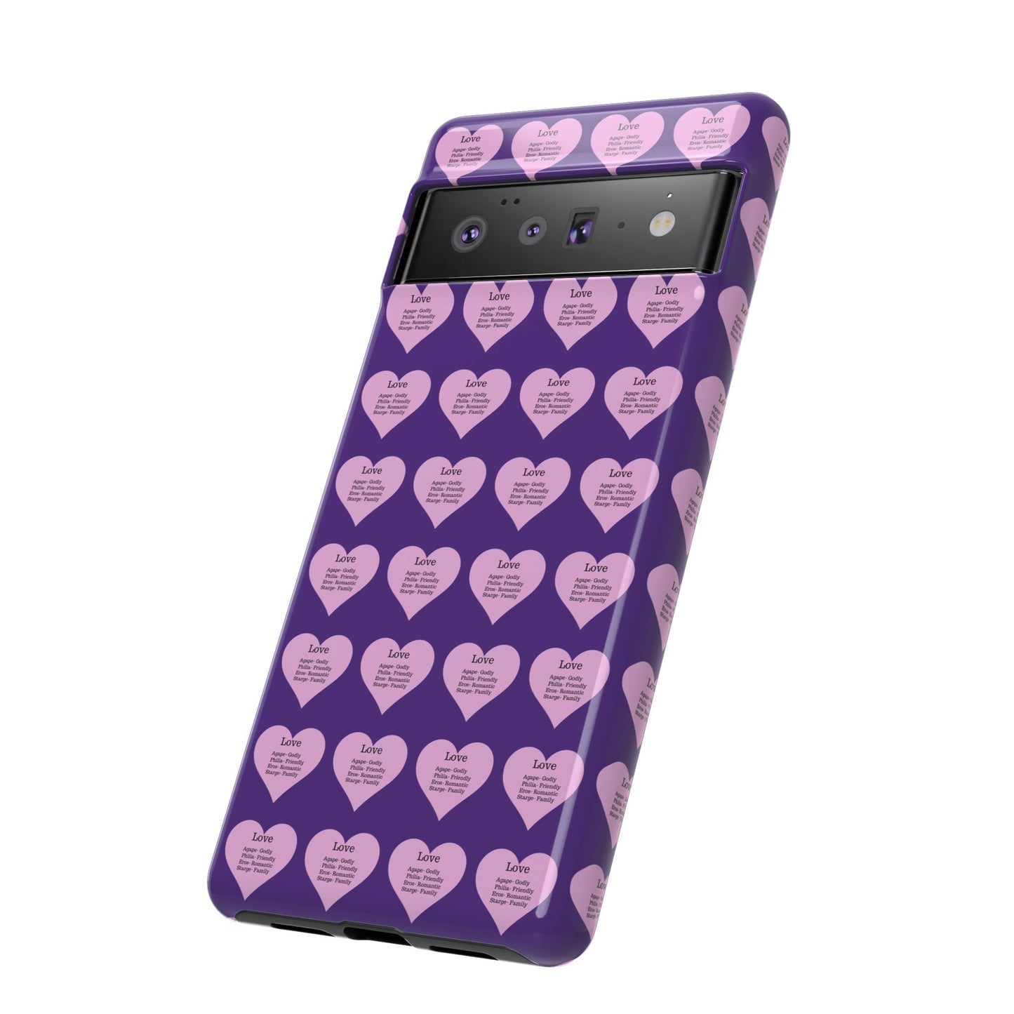 Hearts-A-Flutter Phone Case (iPhone, Google Pixel)(Purple)