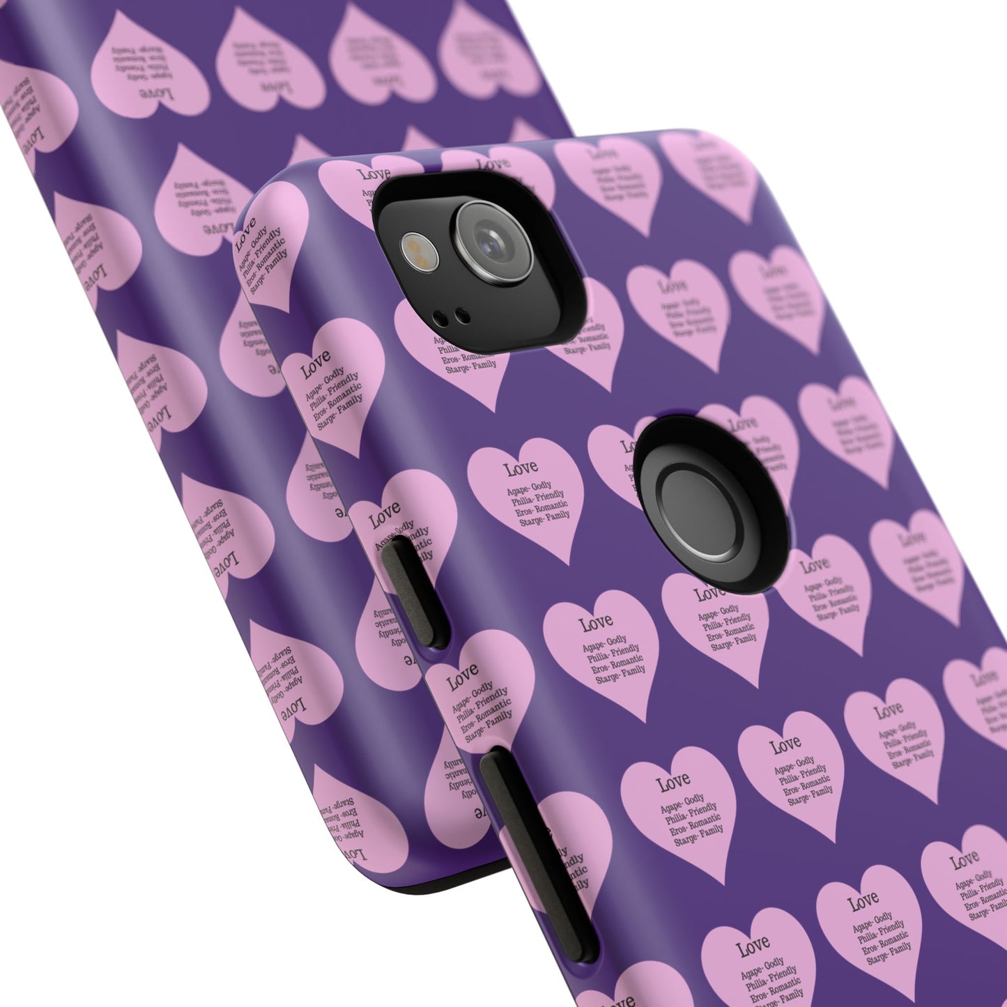 Hearts-A-Flutter Phone Case (iPhone, Google Pixel)(Purple)