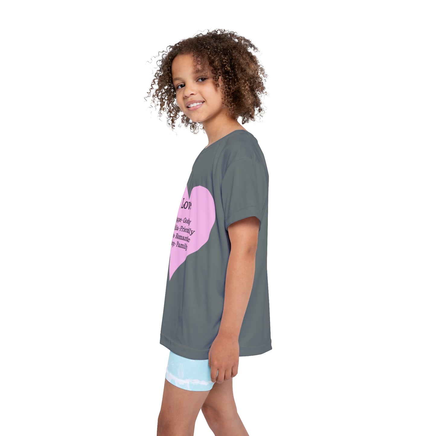 Types of Love Heart Kids Performance Jersey (Dark Grey)