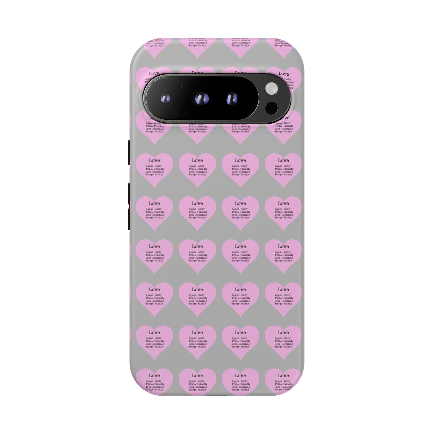 Hearts-A-Flutter Phone Case (iPhone, Google Pixel)(Light grey)