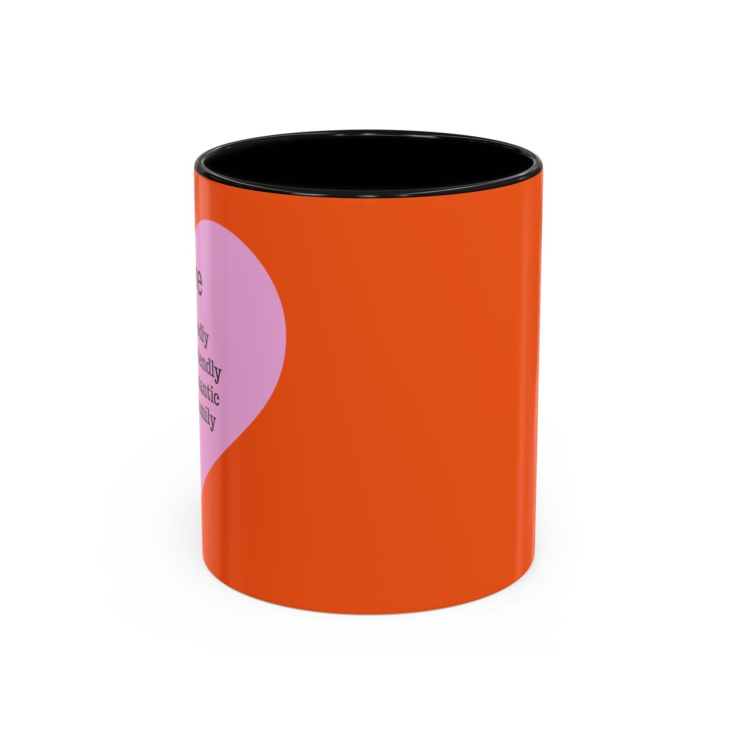 Charming Heart Accent Coffee Mug (Orange)