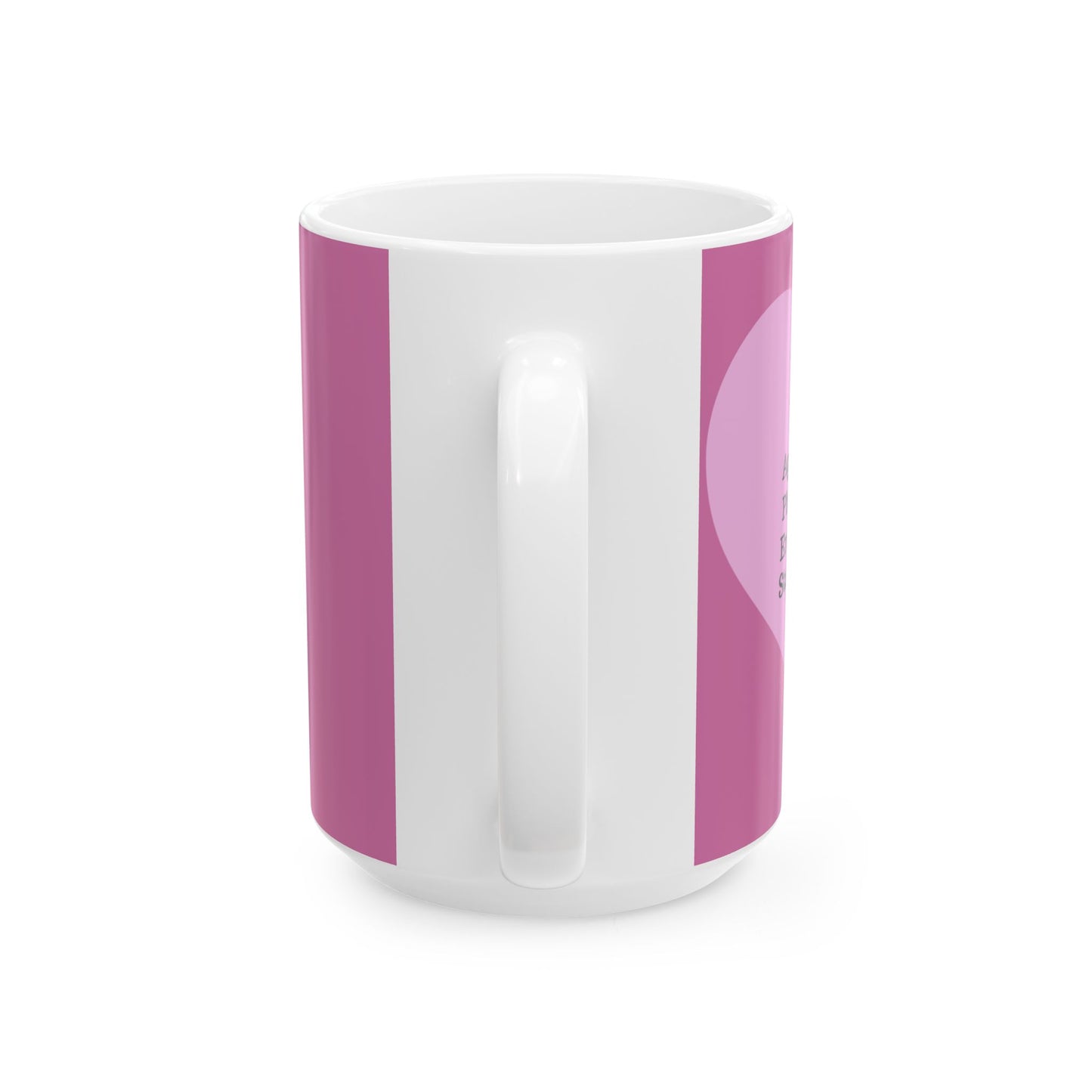 Charming Heart Ceramic Coffee Mug (Light pink)