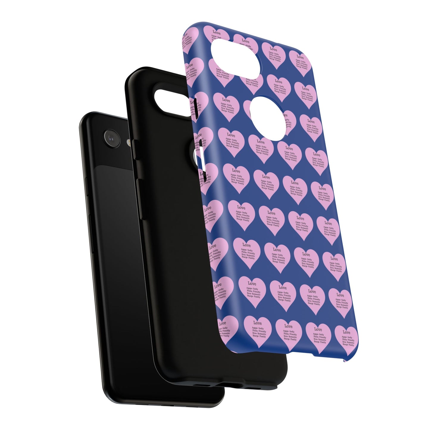 Hearts-A-Flutter Phone Case (iPhone, Google Pixel)(Dark blue)