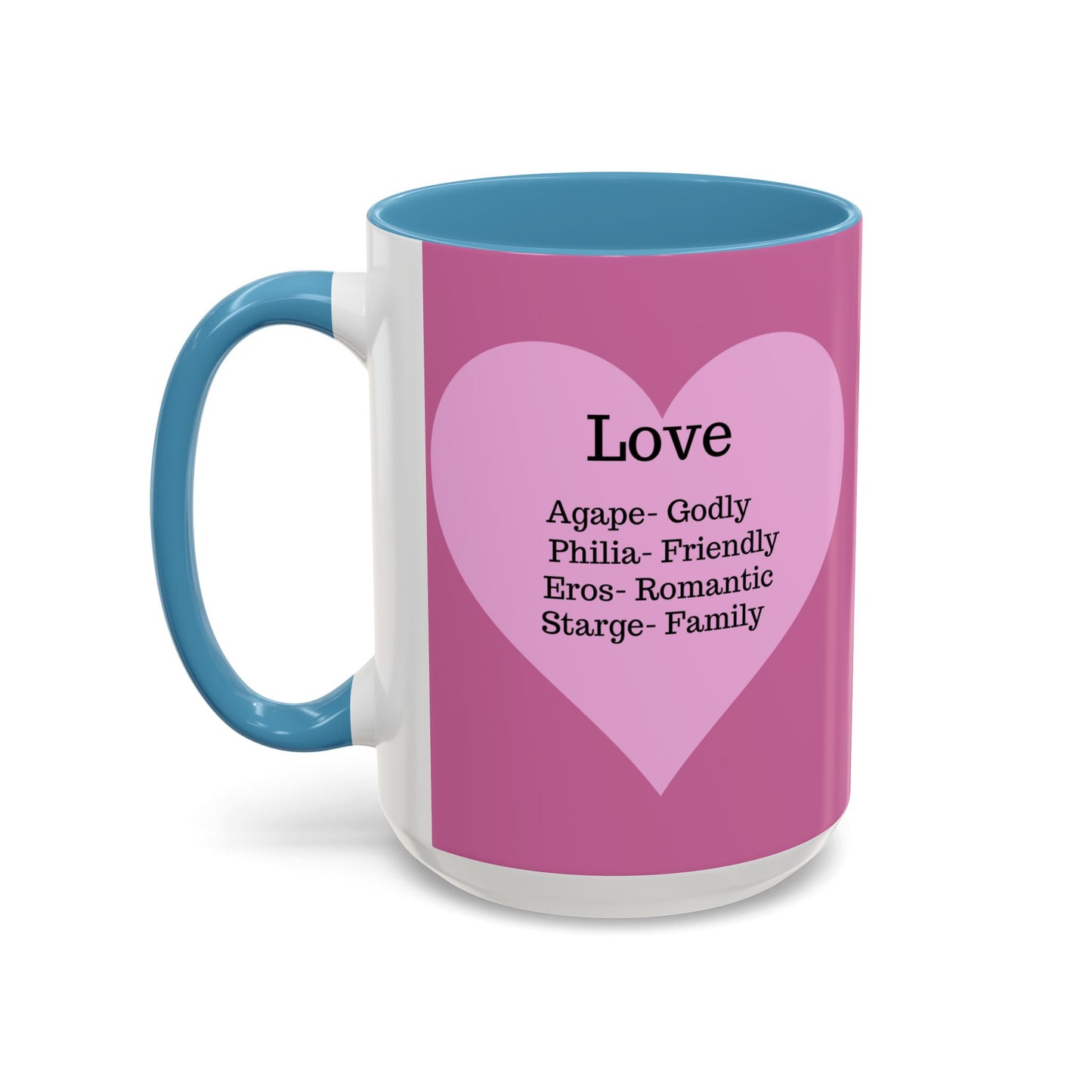 Charming Heart Accent Coffee Mug (Light pink)