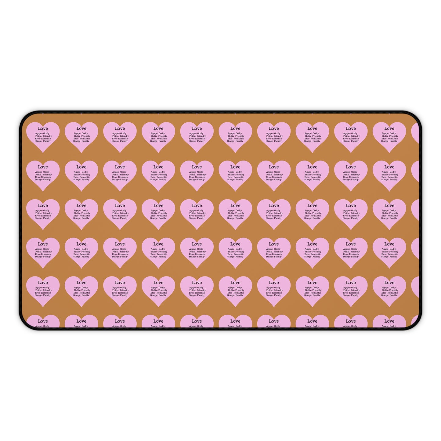 Love Hearts Desk Mat (Light brown)