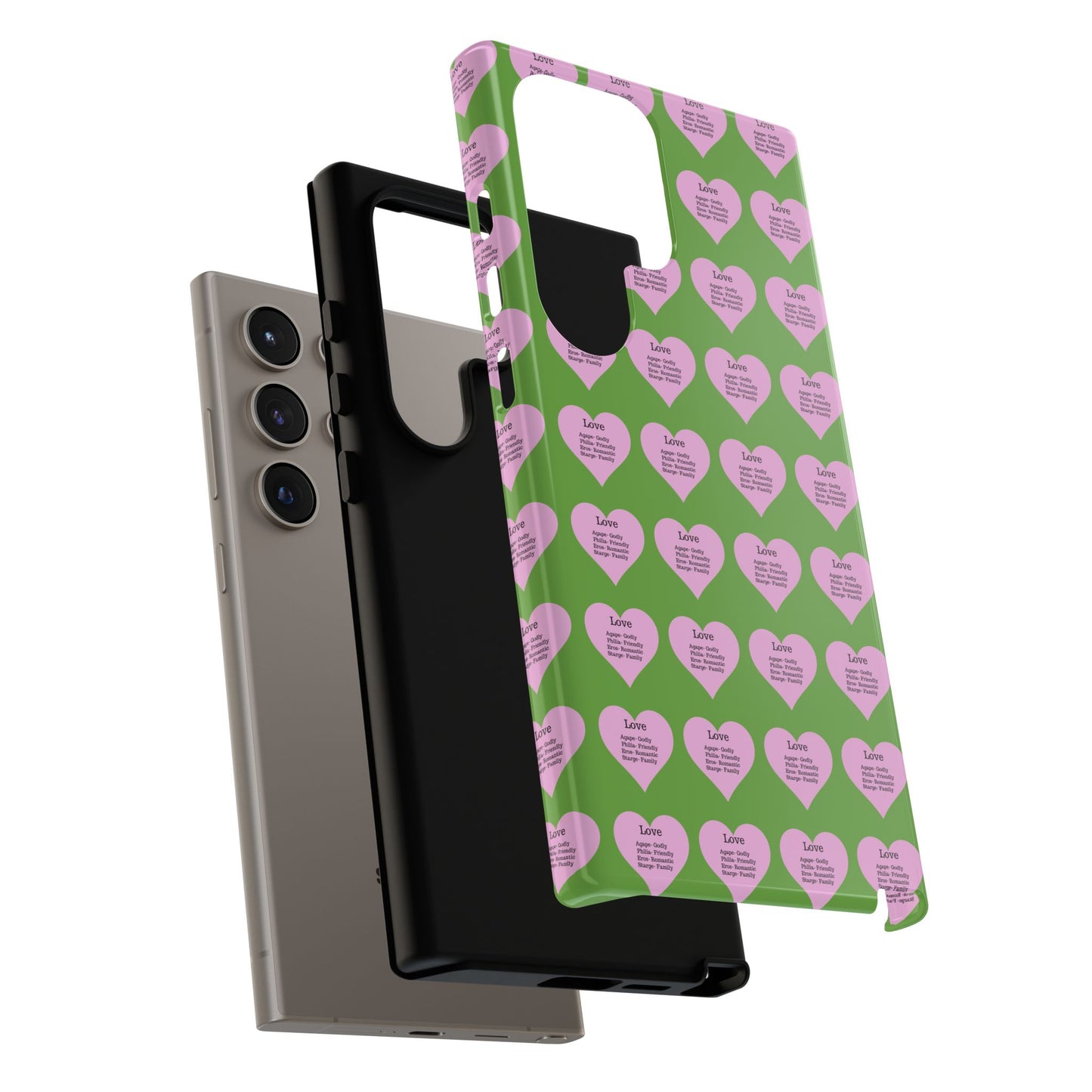 Hearts-A-Flutter Phone Case (Samsung)(Green)