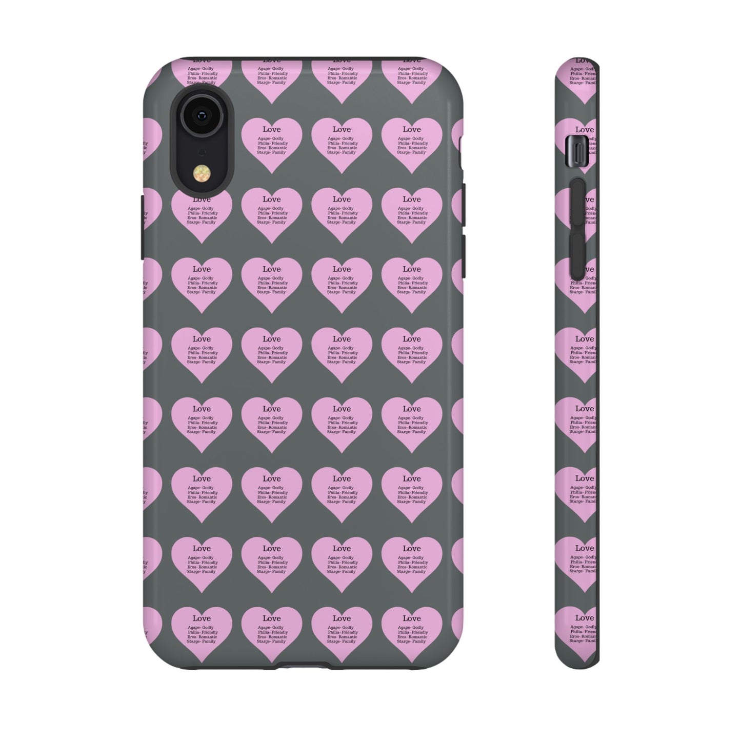 Hearts-A-Flutter Phone Case (iPhone, Google Pixel)(Dark grey)