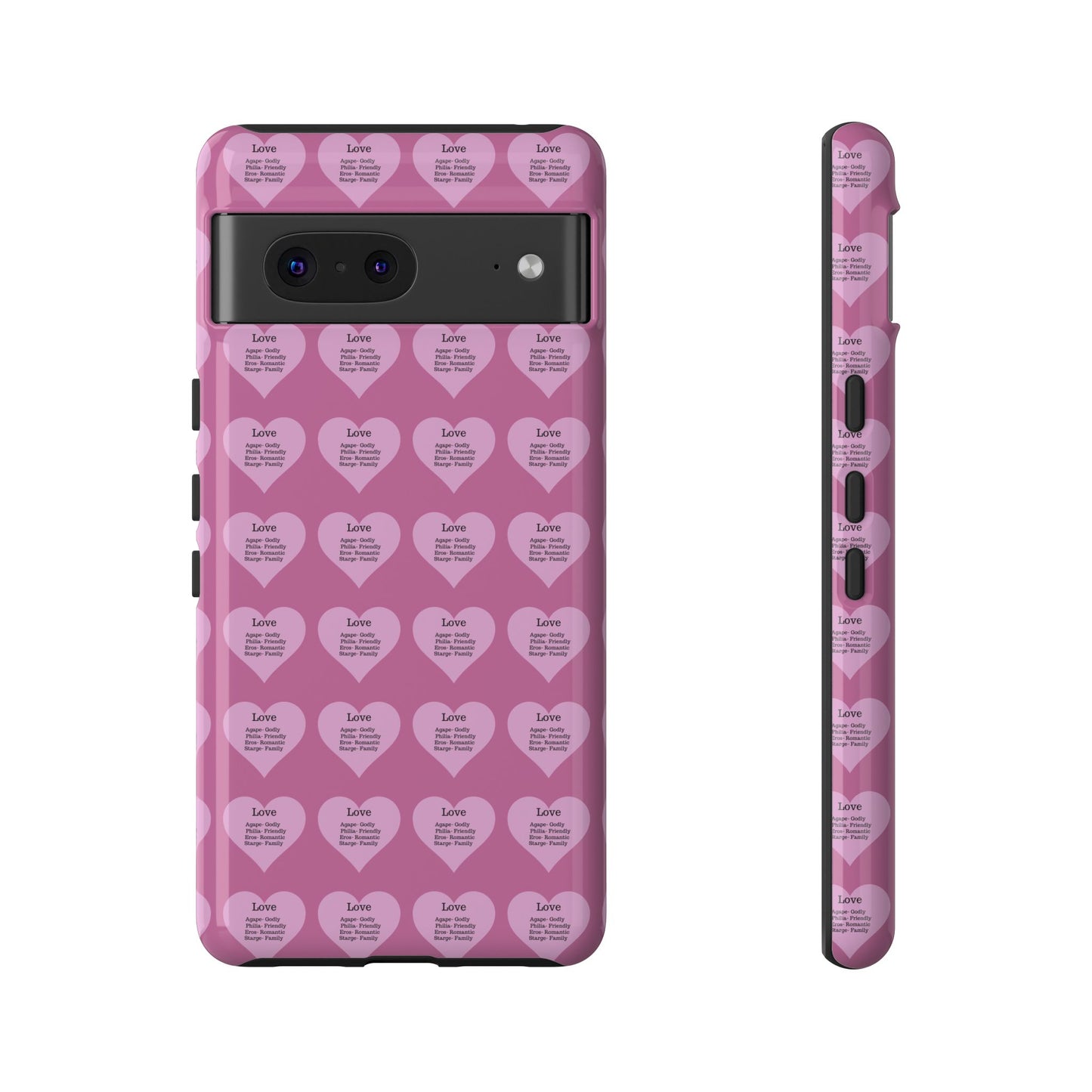 Hearts-A-Flutter Phone Case (iPhone, Google Pixel)(Light pink)