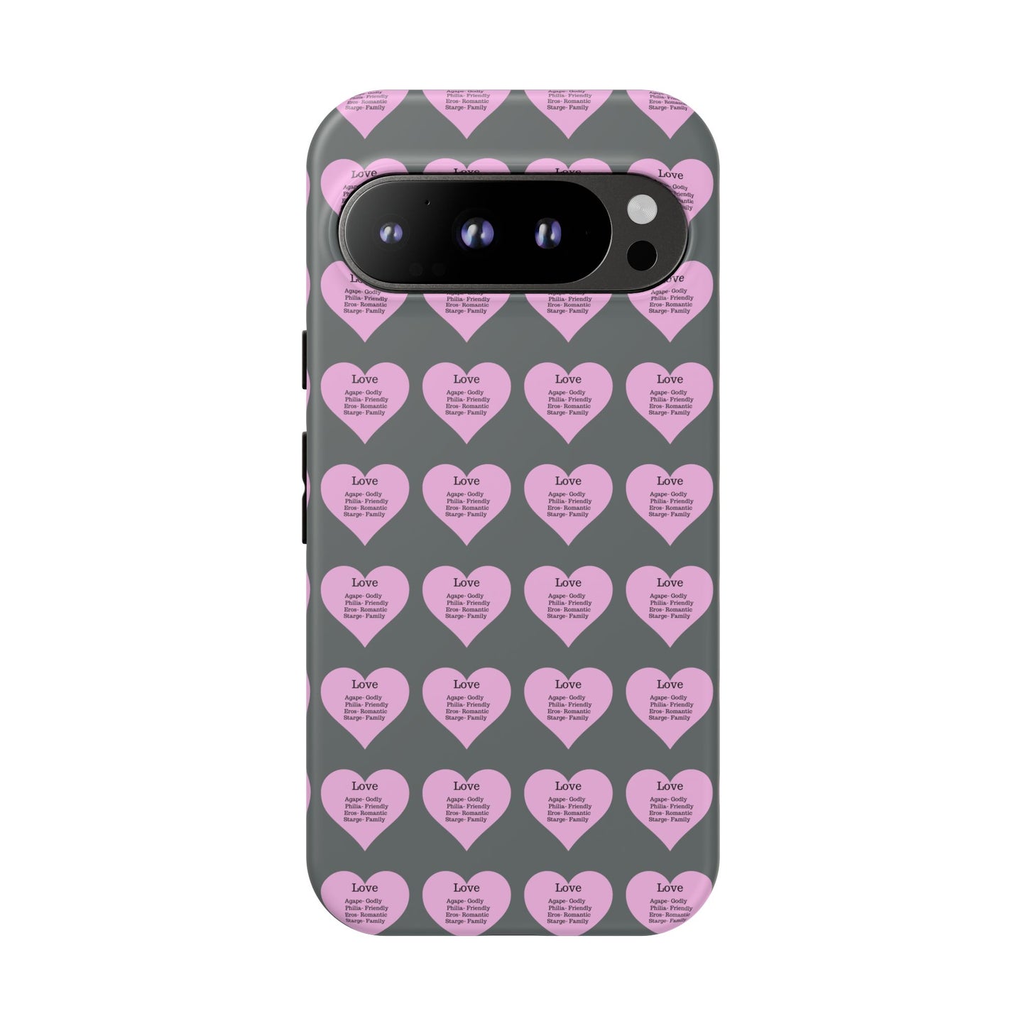 Hearts-A-Flutter Phone Case (iPhone, Google Pixel)(Dark grey)