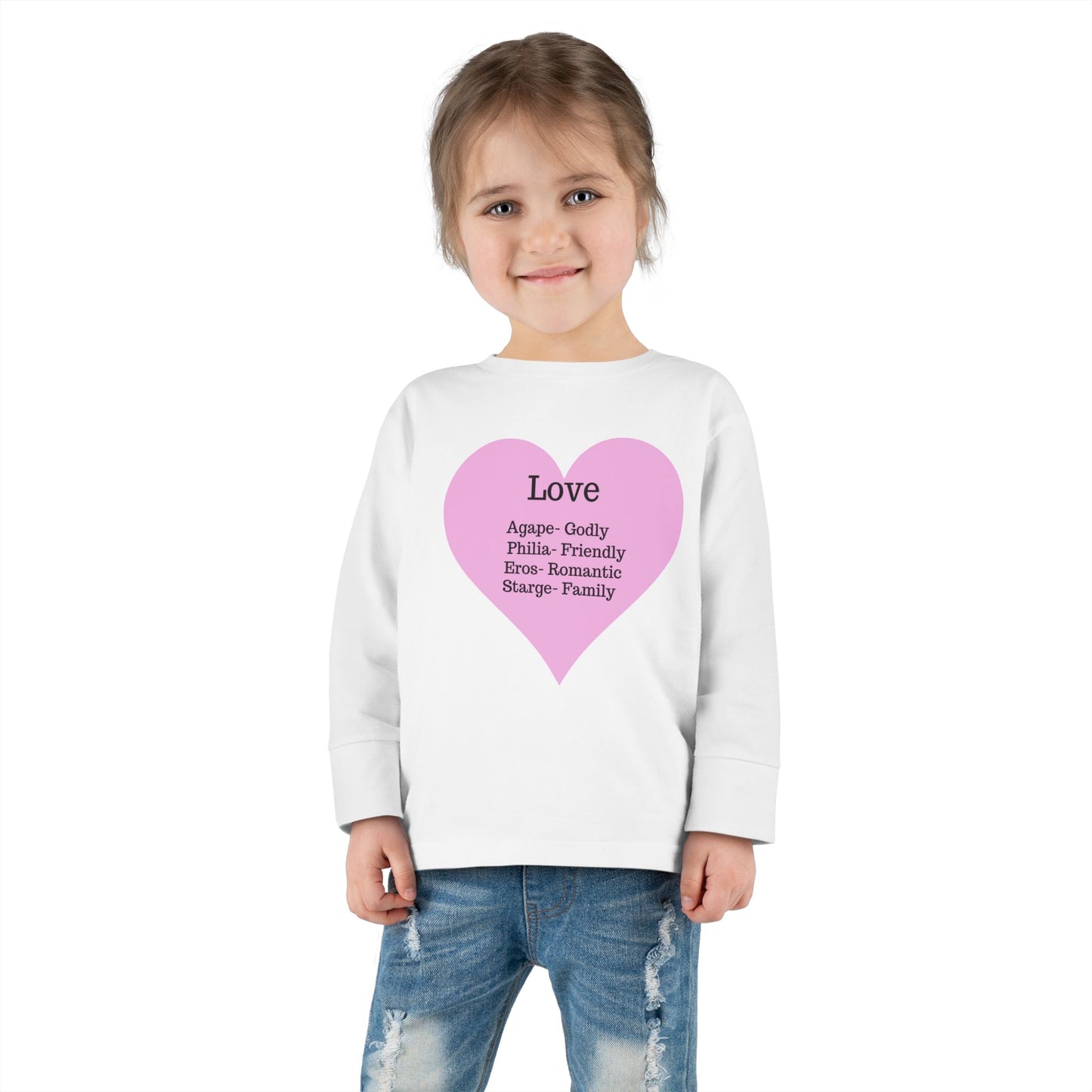 Types of Love Heart Toddler Long Sleeve Tee