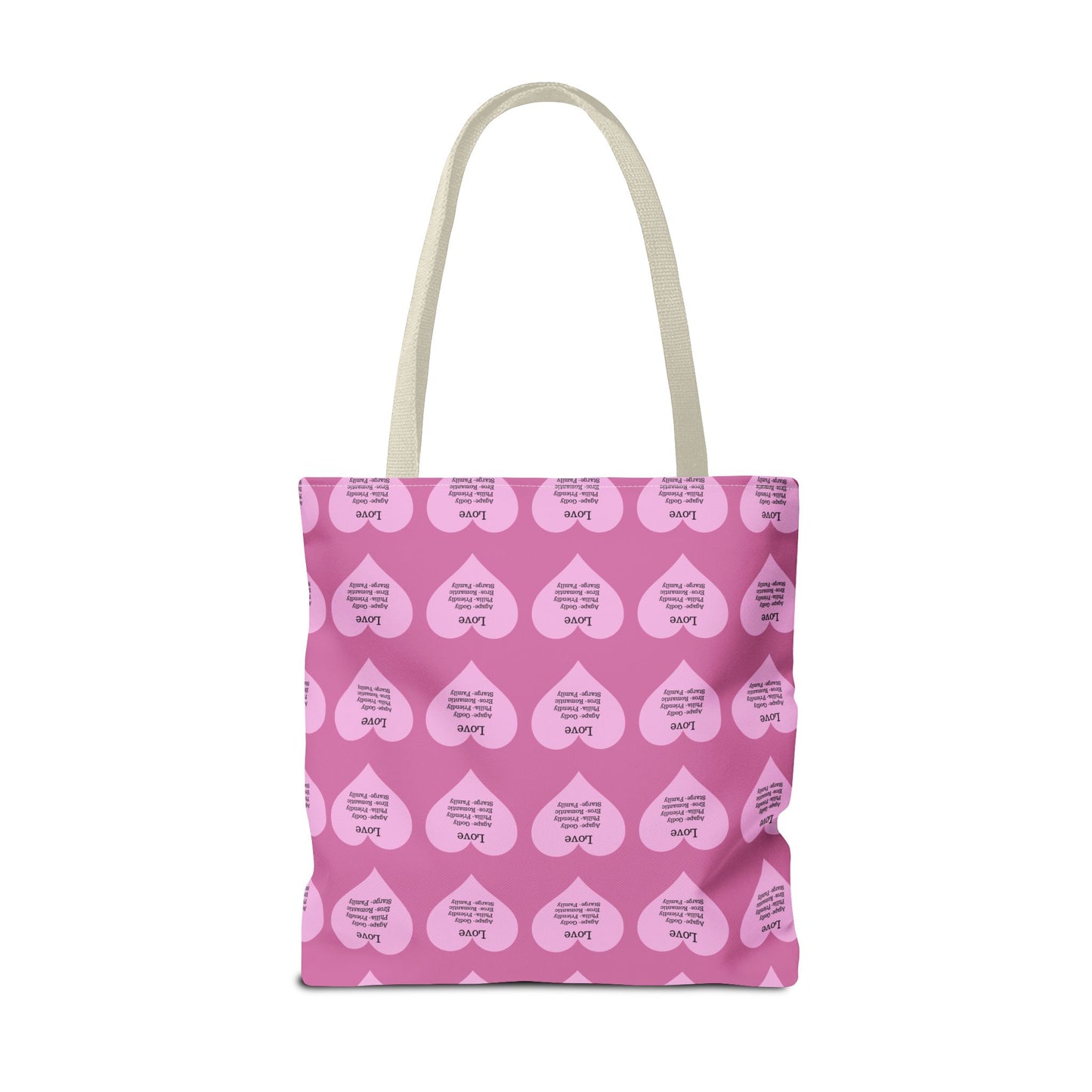 Pink Hearts Tote Bag (Light pink)