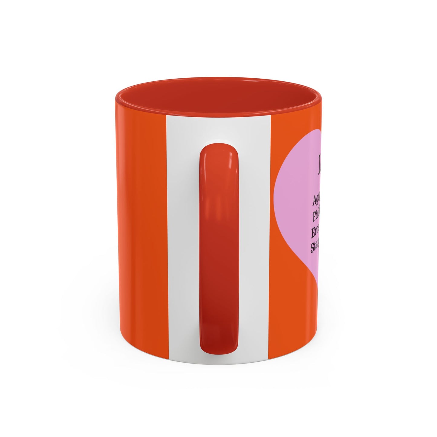 Charming Heart Accent Coffee Mug (Orange)
