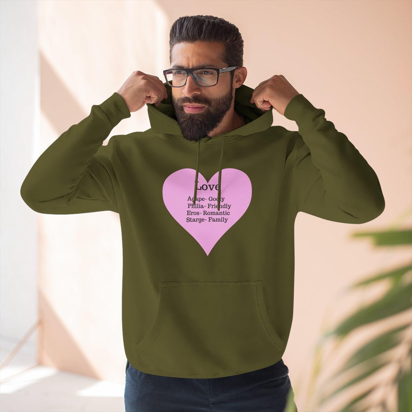Cozy Heartfelt Love Fleece Hoodie | Soft Three-Panel Everyday Comfort
