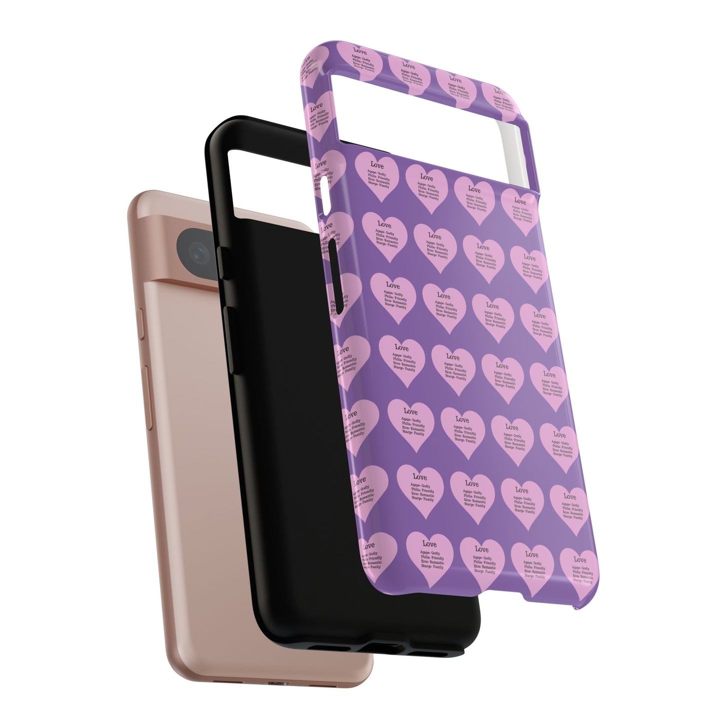 Hearts-A-Flutter Phone Case (iPhone, Google Pixel)(Light purple)