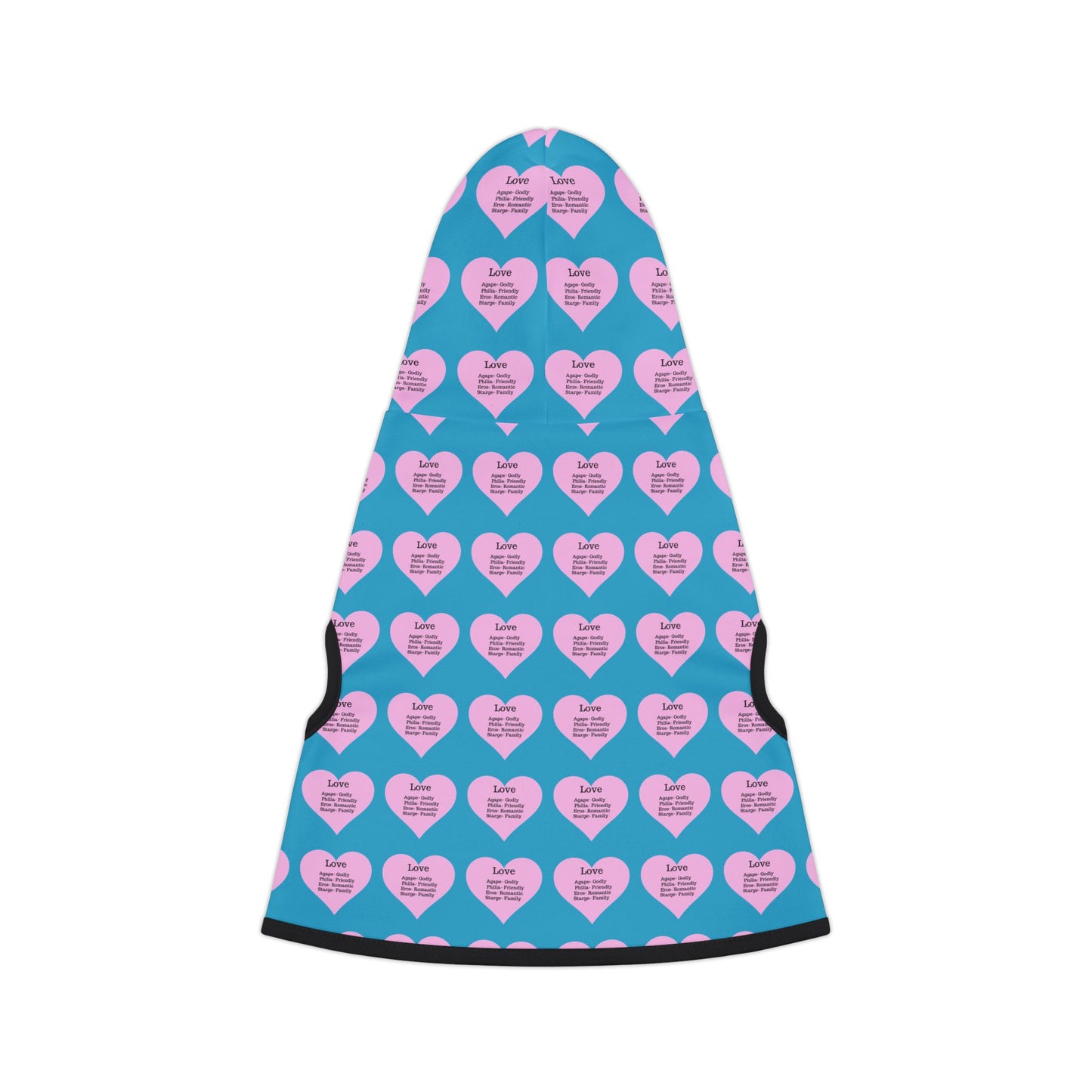 Charming Heart Pet Hoodie Pattern (Turquoise)