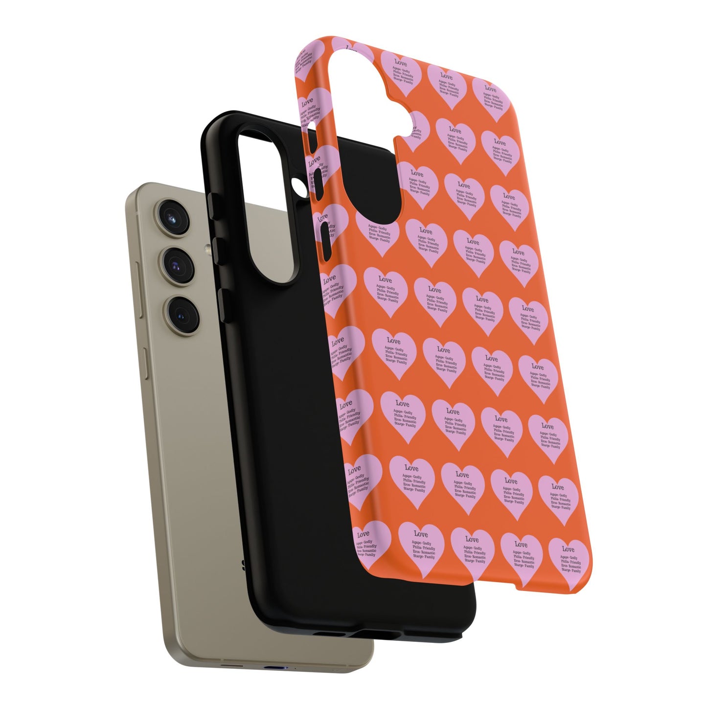 Hearts-A-Flutter Phone Case (Samsung)(Orange)