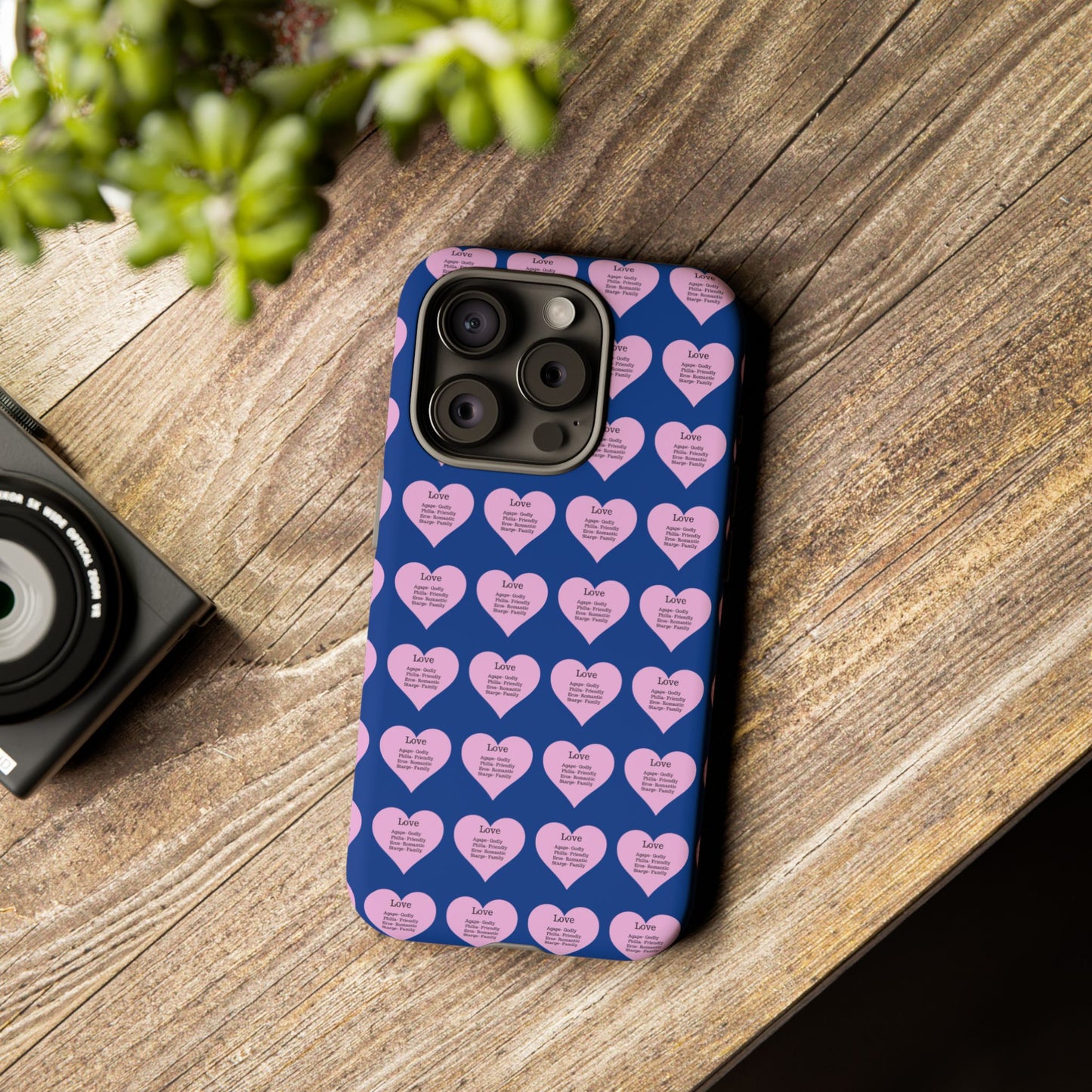 Hearts-A-Flutter Phone Case (iPhone, Google Pixel)(Dark blue)
