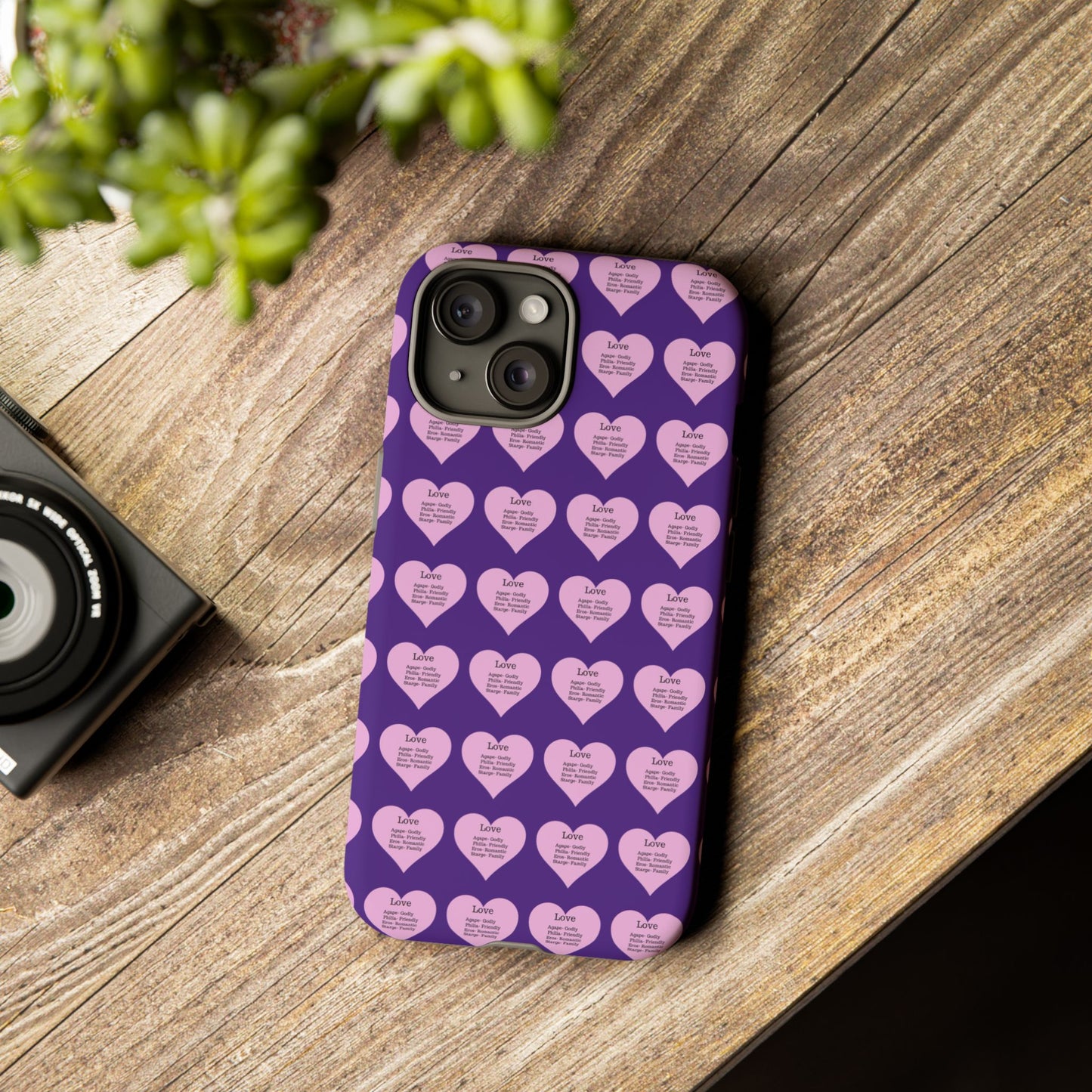 Hearts-A-Flutter Phone Case (iPhone, Google Pixel)(Purple)