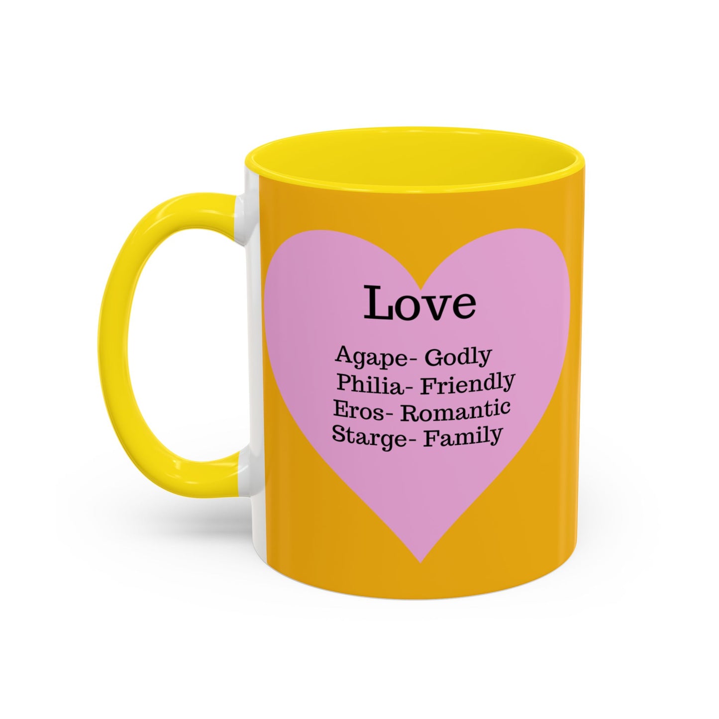Charming Heart Accent Coffee Mug (Yellow)