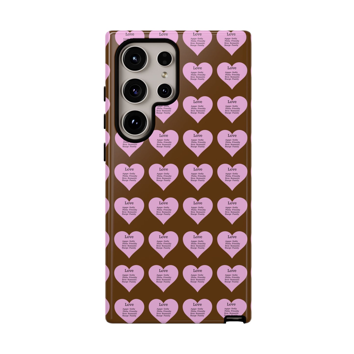 Hearts-A-Flutter Phone Case (Samsung)(Brown)