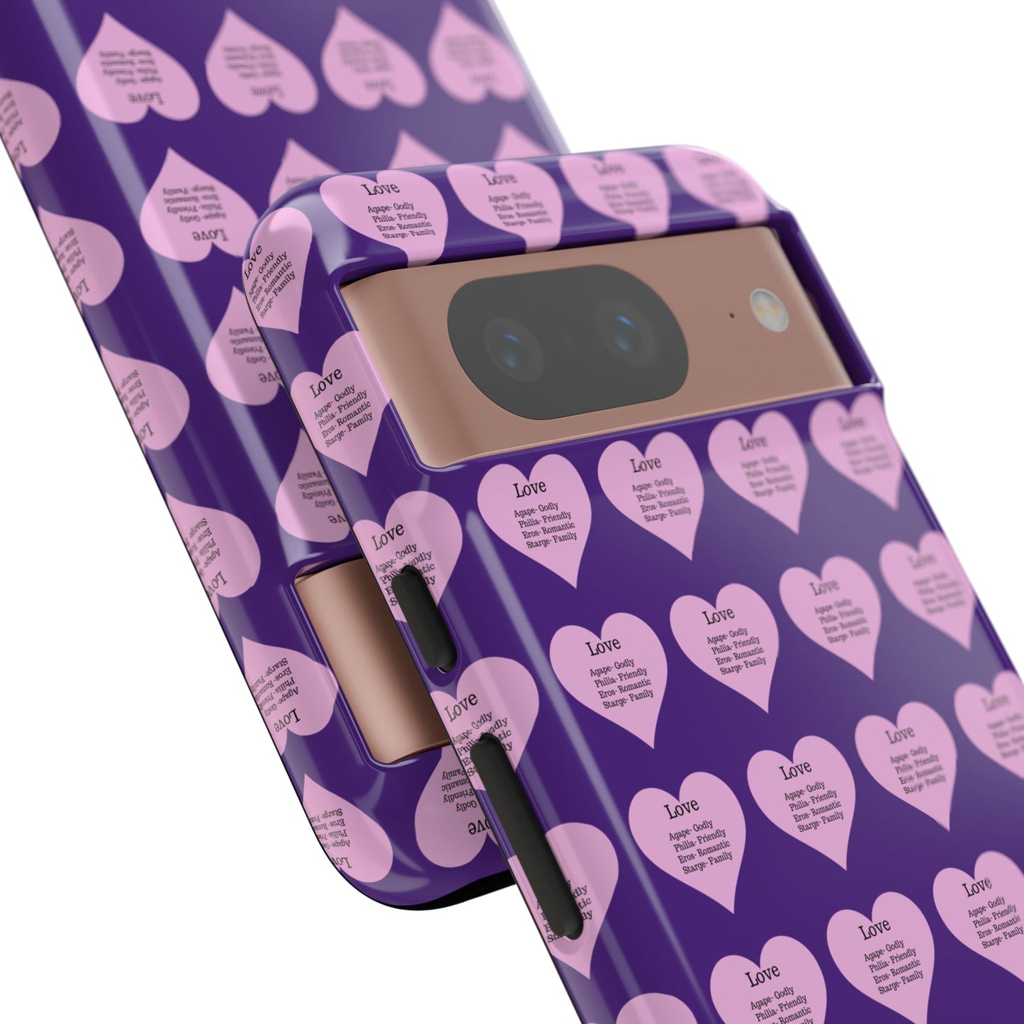 Hearts-A-Flutter Phone Case (iPhone, Google Pixel)(Purple)