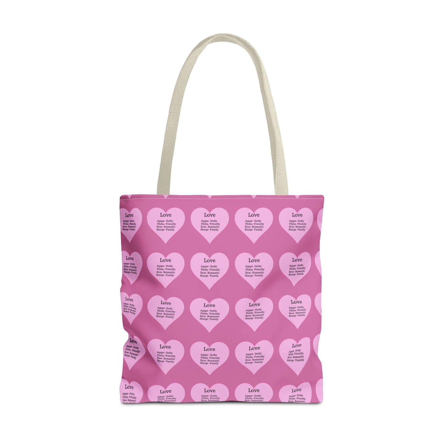 Pink Hearts Tote Bag (Light pink)