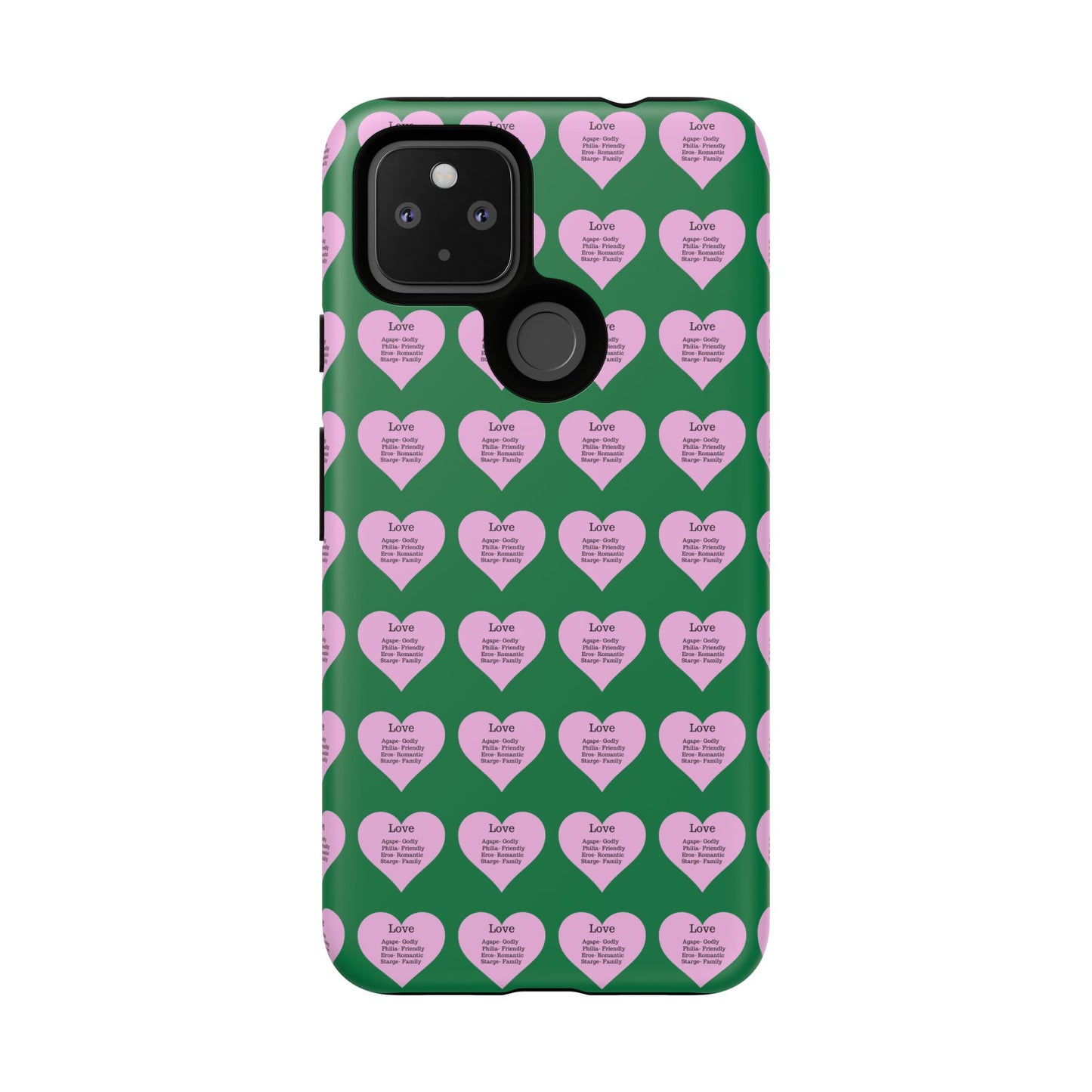 Hearts-A-Flutter Phone Case (iPhone, Google Pixel)(Dark green)
