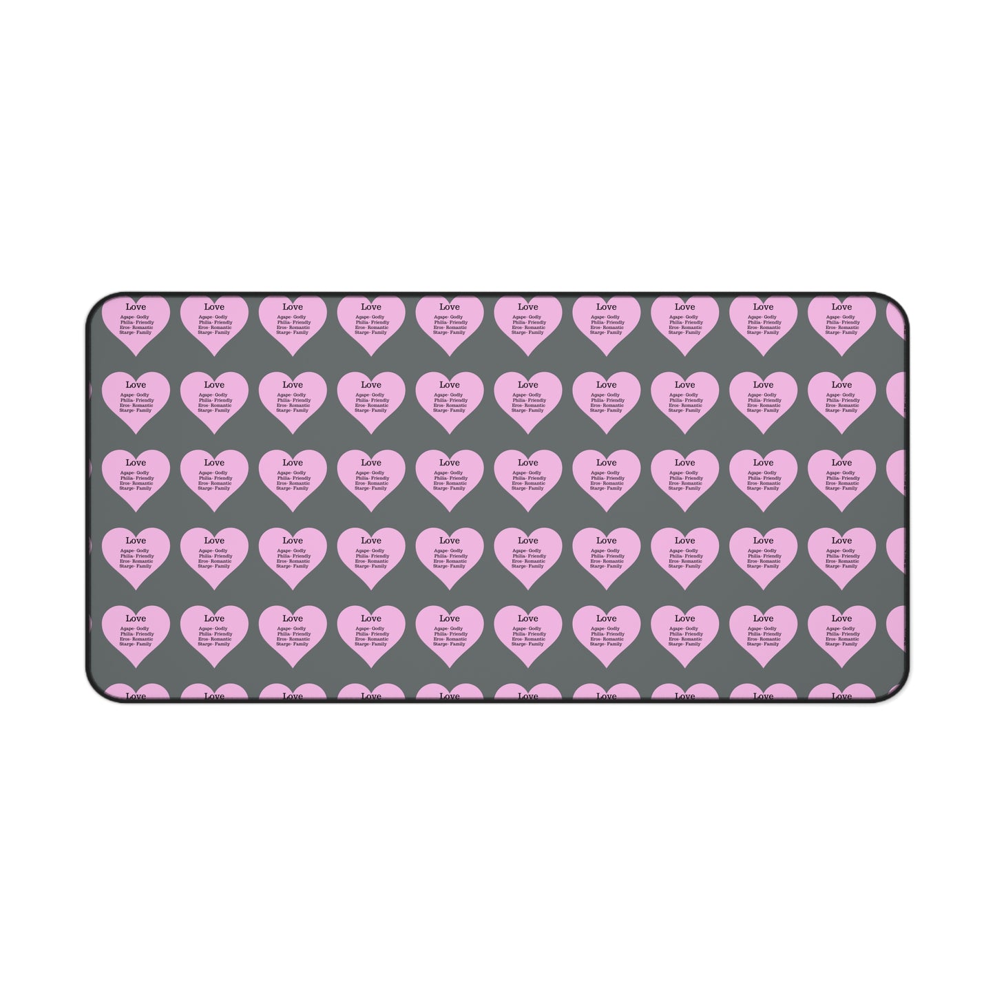 Love Hearts Desk Mat (Dark grey)