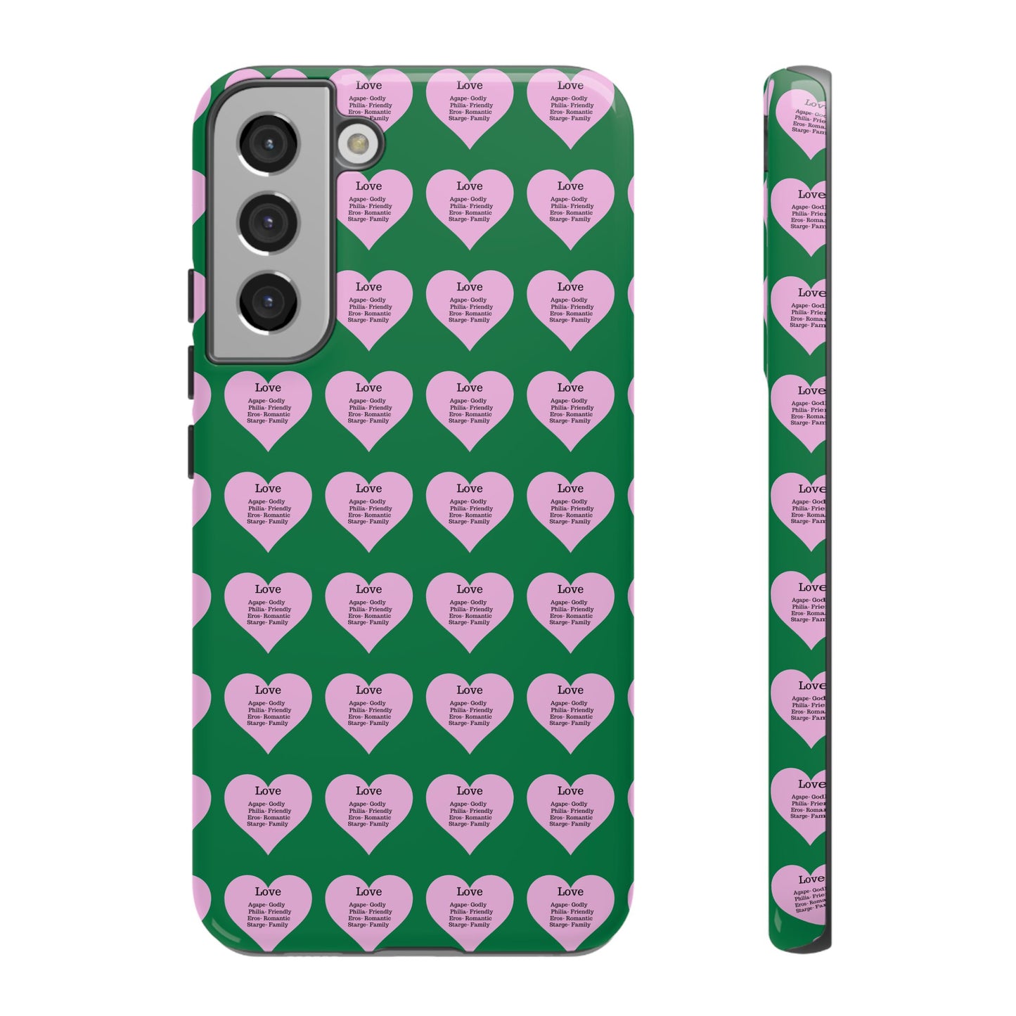 Hearts-A-Flutter Phone Case (Samsung)(Dark green)