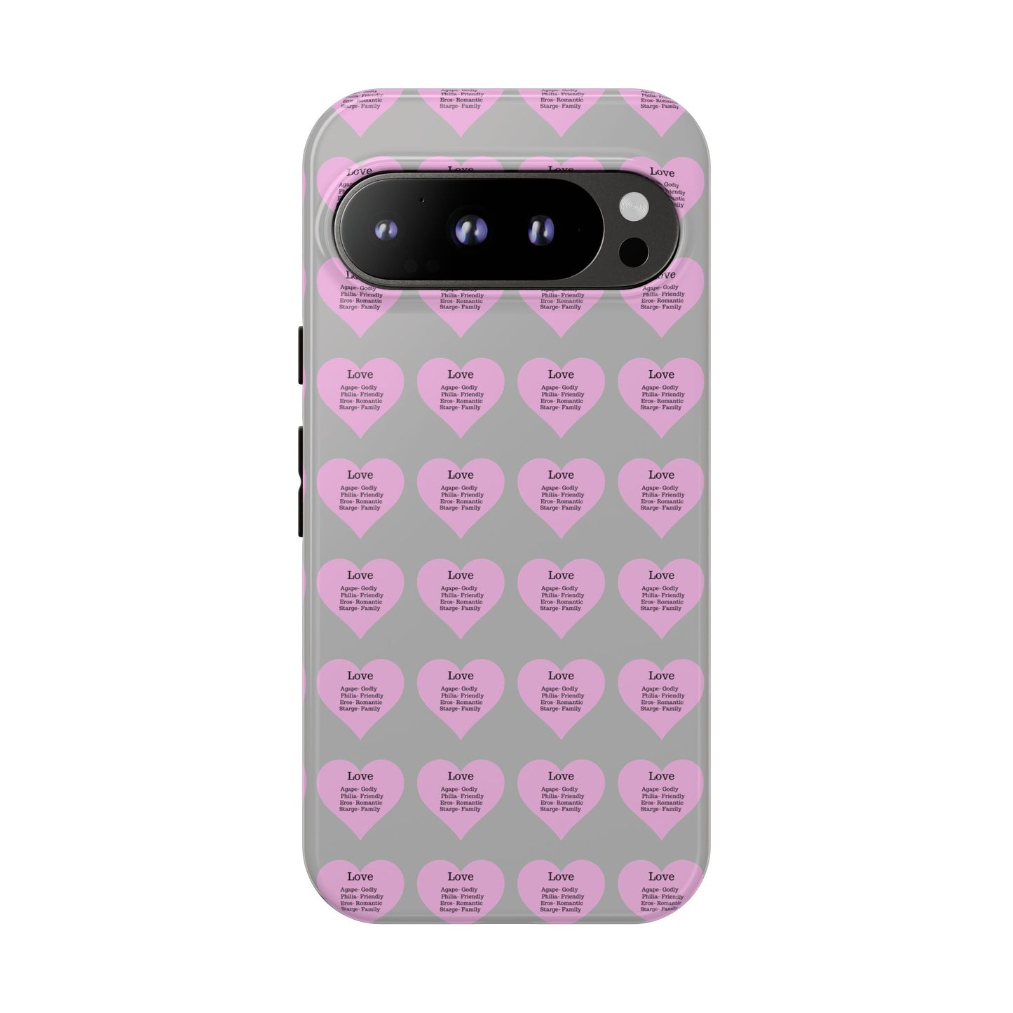 Hearts-A-Flutter Phone Case (iPhone, Google Pixel)(Light grey)