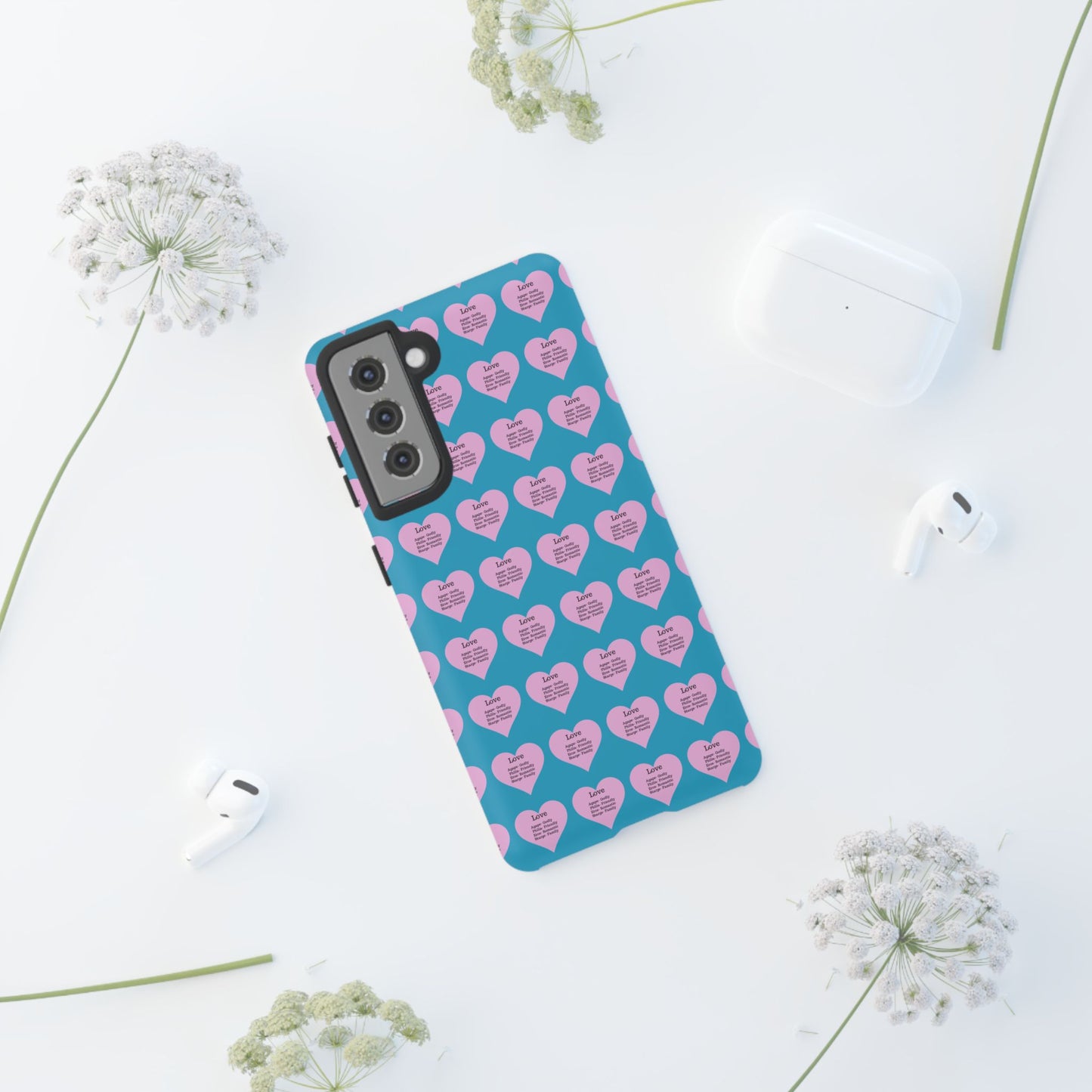 Hearts-A-Flutter Phone Case (Samsung)(Turquoise)