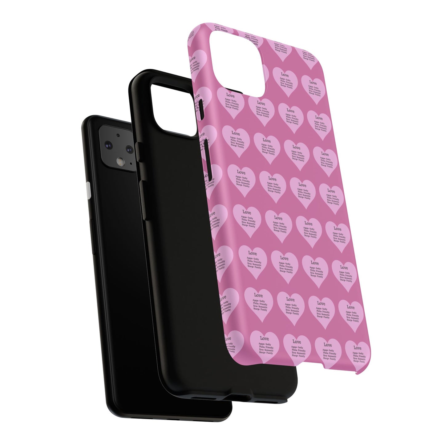 Hearts-A-Flutter Phone Case (iPhone, Google Pixel)(Light pink)