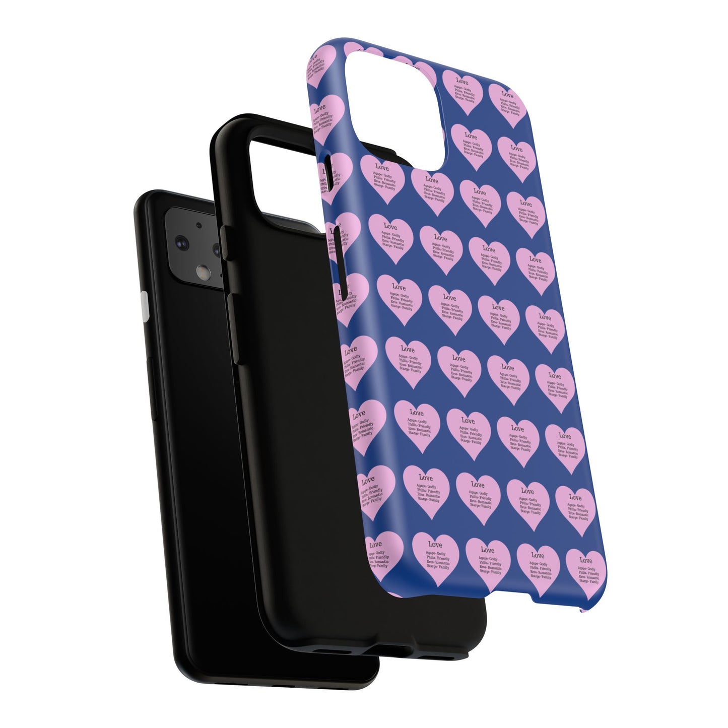Hearts-A-Flutter Phone Case (iPhone, Google Pixel)(Dark blue)