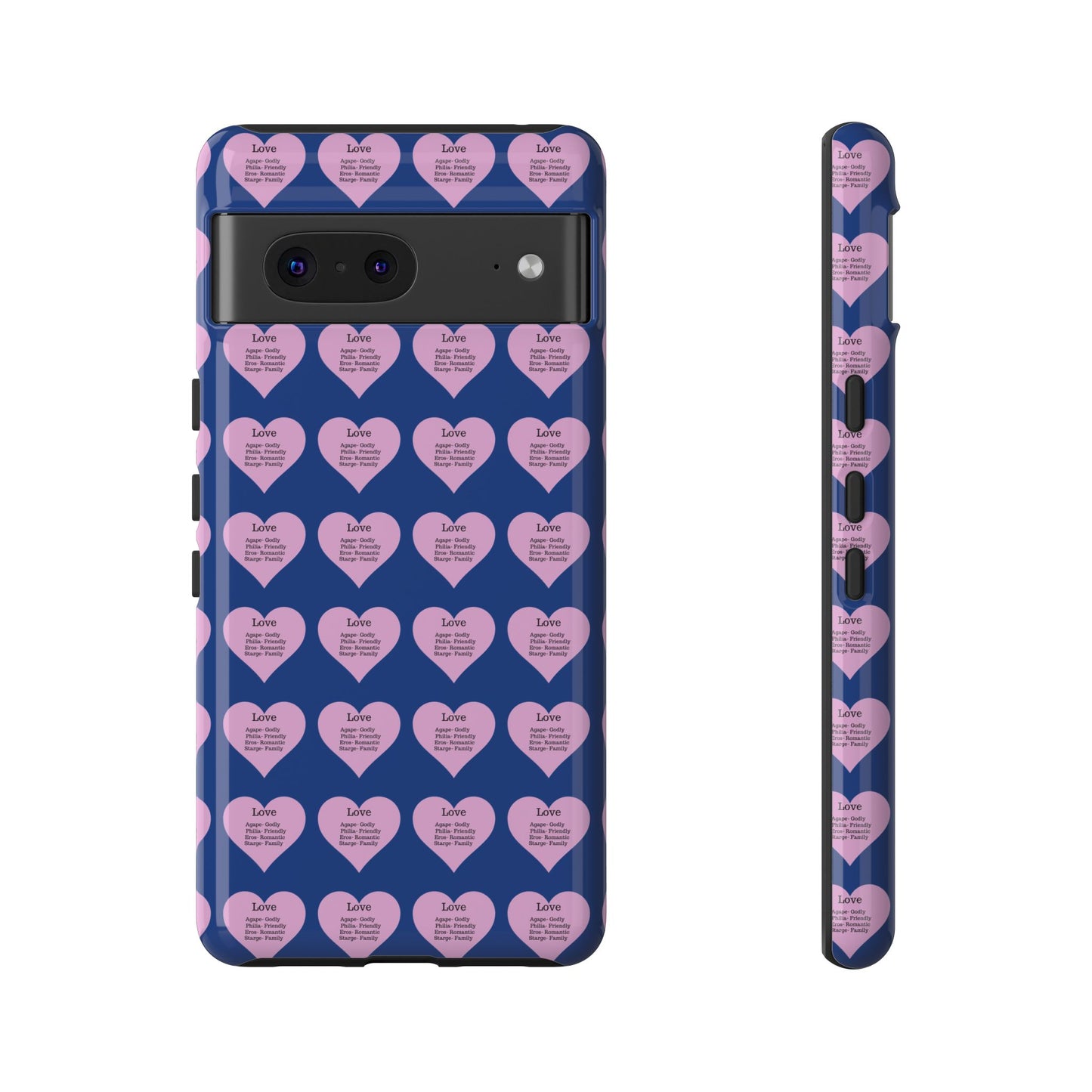 Hearts-A-Flutter Phone Case (iPhone, Google Pixel)(Dark blue)