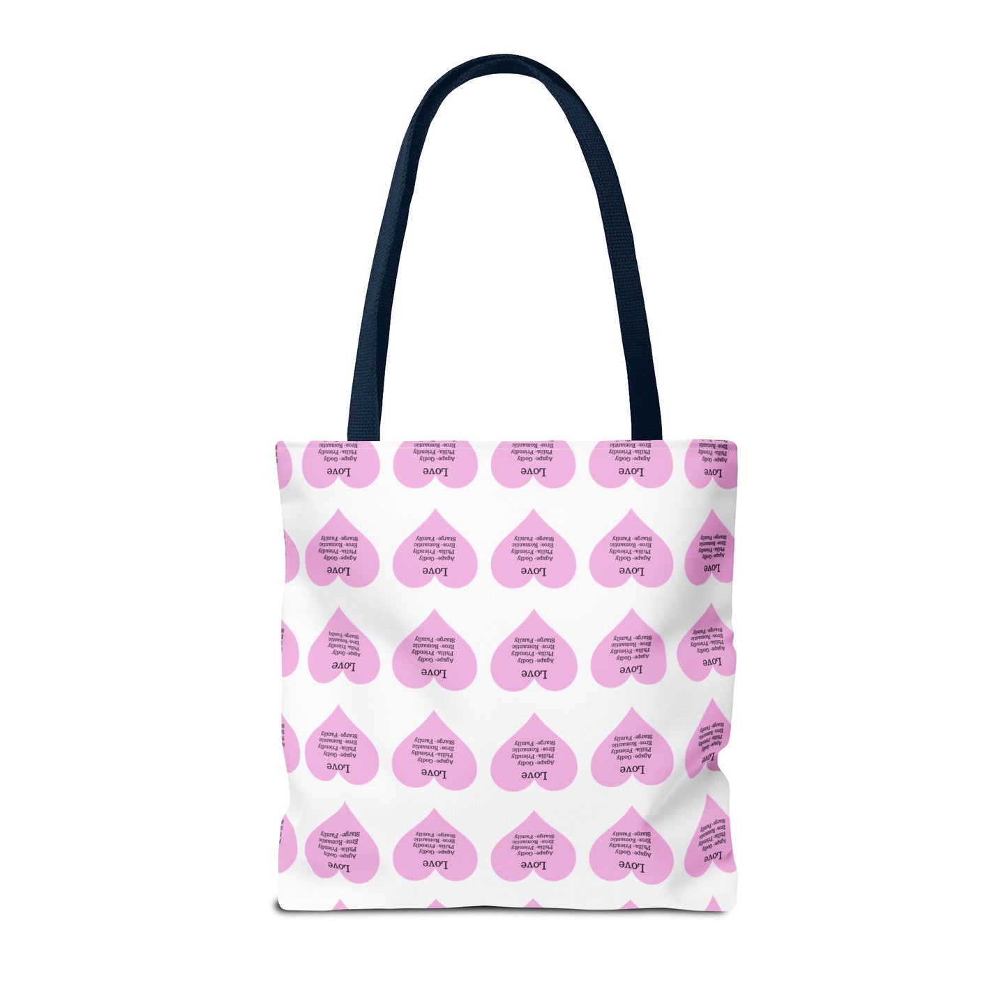 Pink Hearts Tote Bag (White)