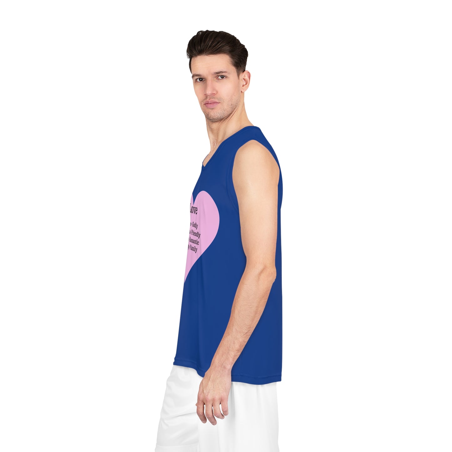 Love Heart Basketball Jersey (Dark Blue)