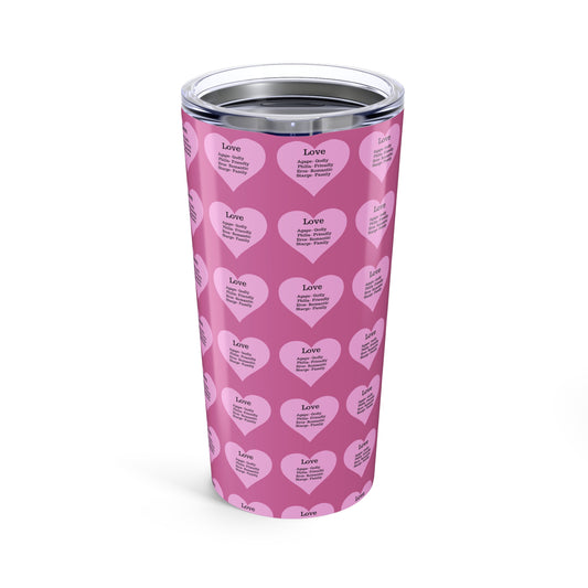 Charming Heart Insulated Stainless Steel Tumbler (20oz)(Light pink)