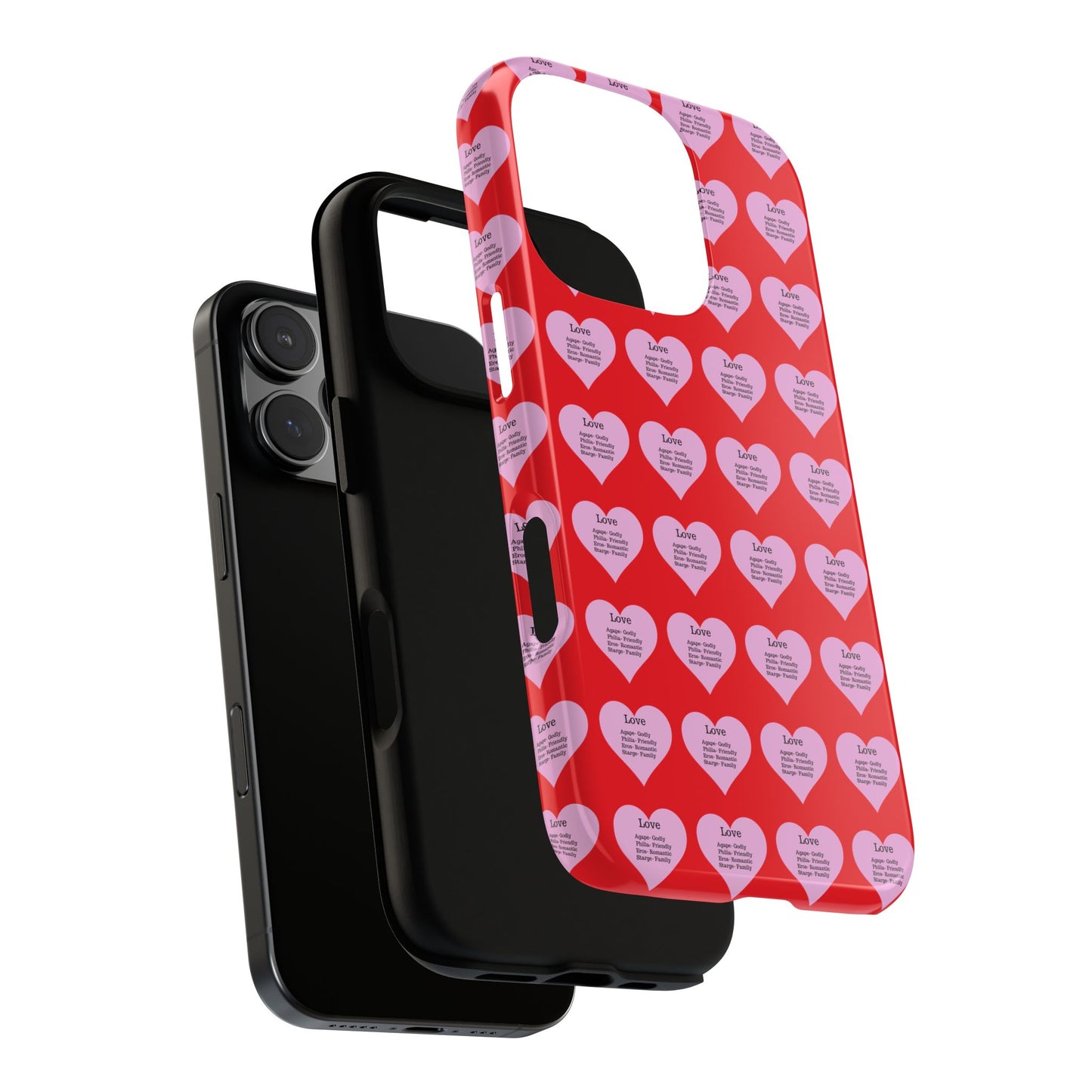 Hearts-A-Flutter Phone Case (iPhone, Google Pixel)(Red)
