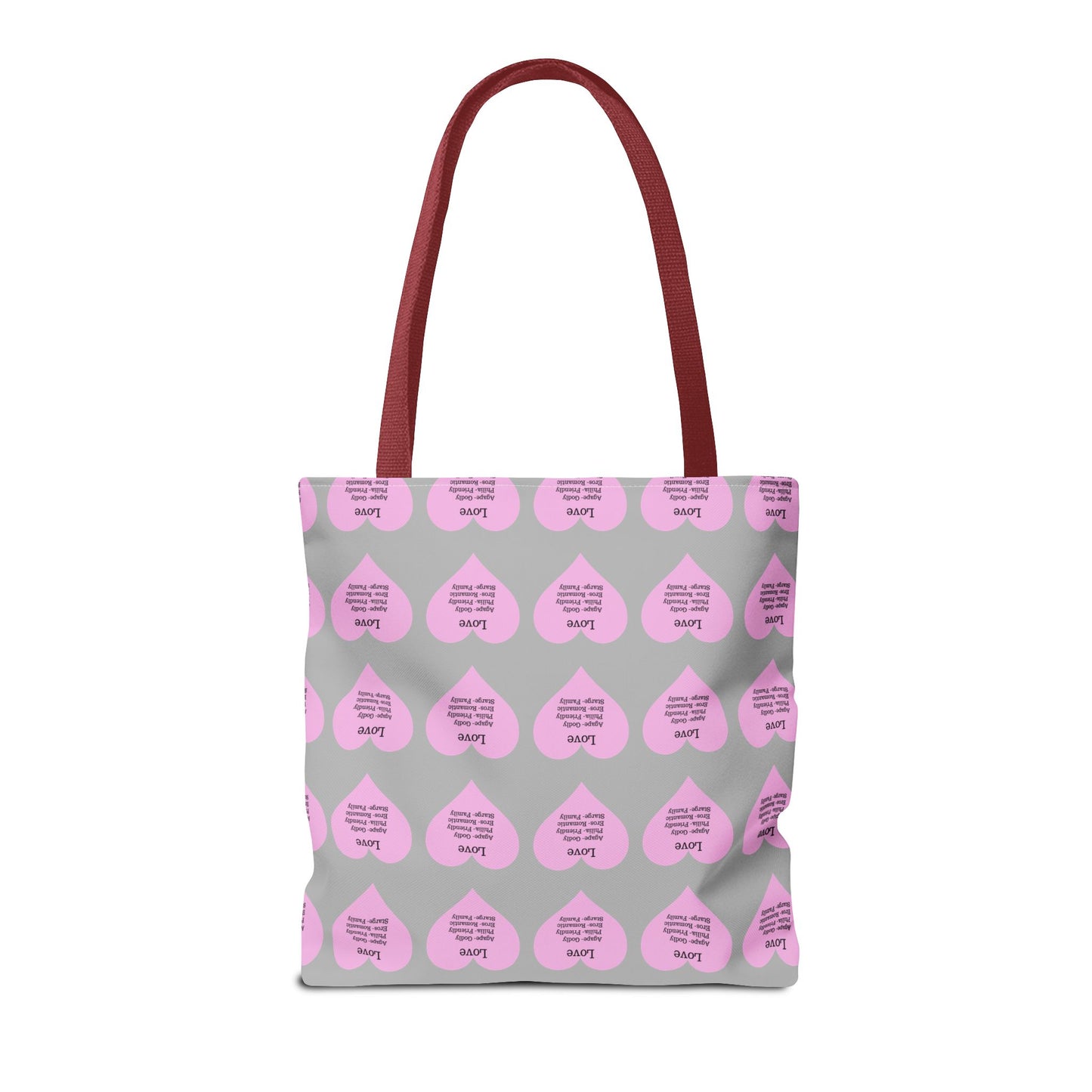 Pink Hearts Tote Bag (Light grey)