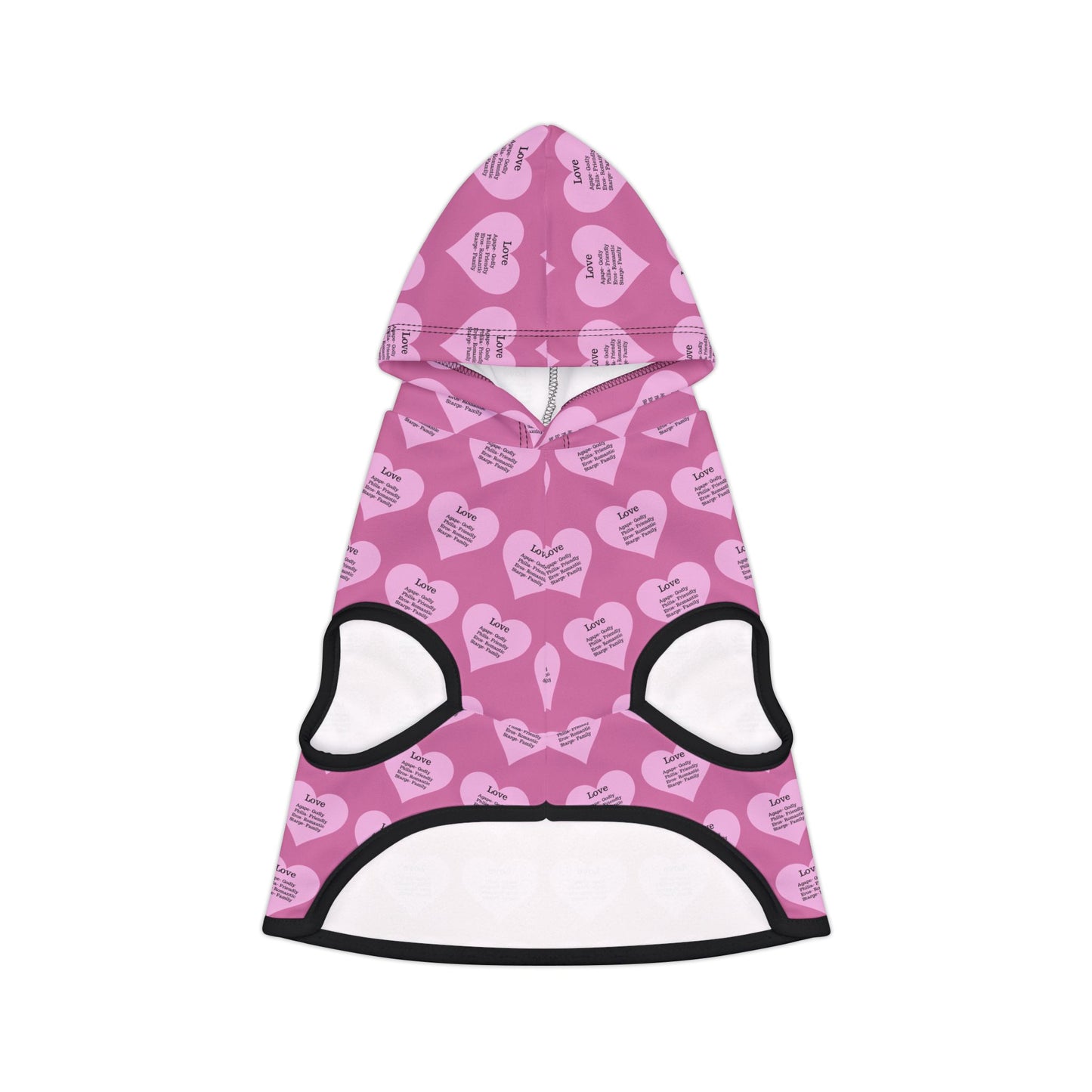 Charming Heart Pet Hoodie Pattern (Light pink)