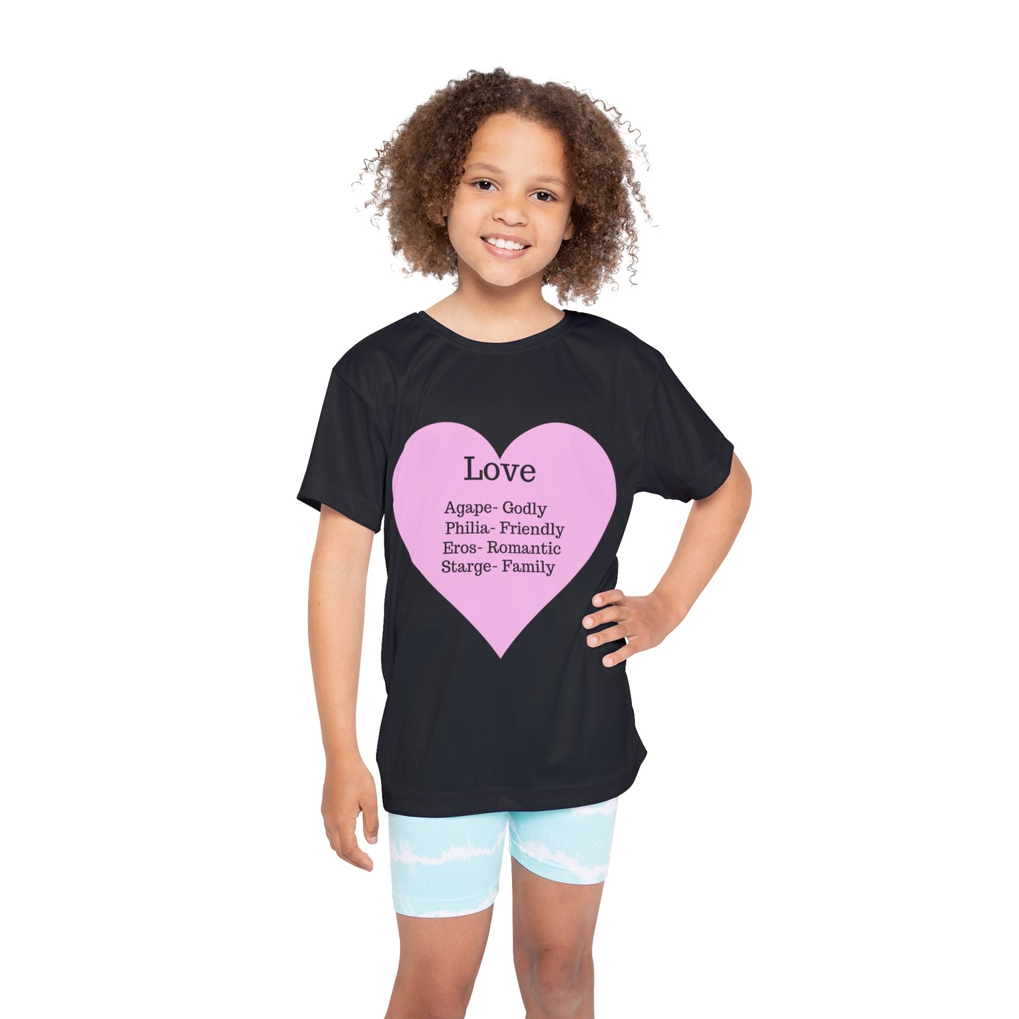 Types of Love Heart Kids Performance Jersey (Black)