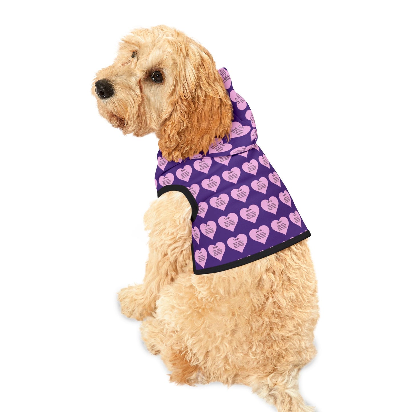 Charming Heart Pet Hoodie Pattern (Purple)