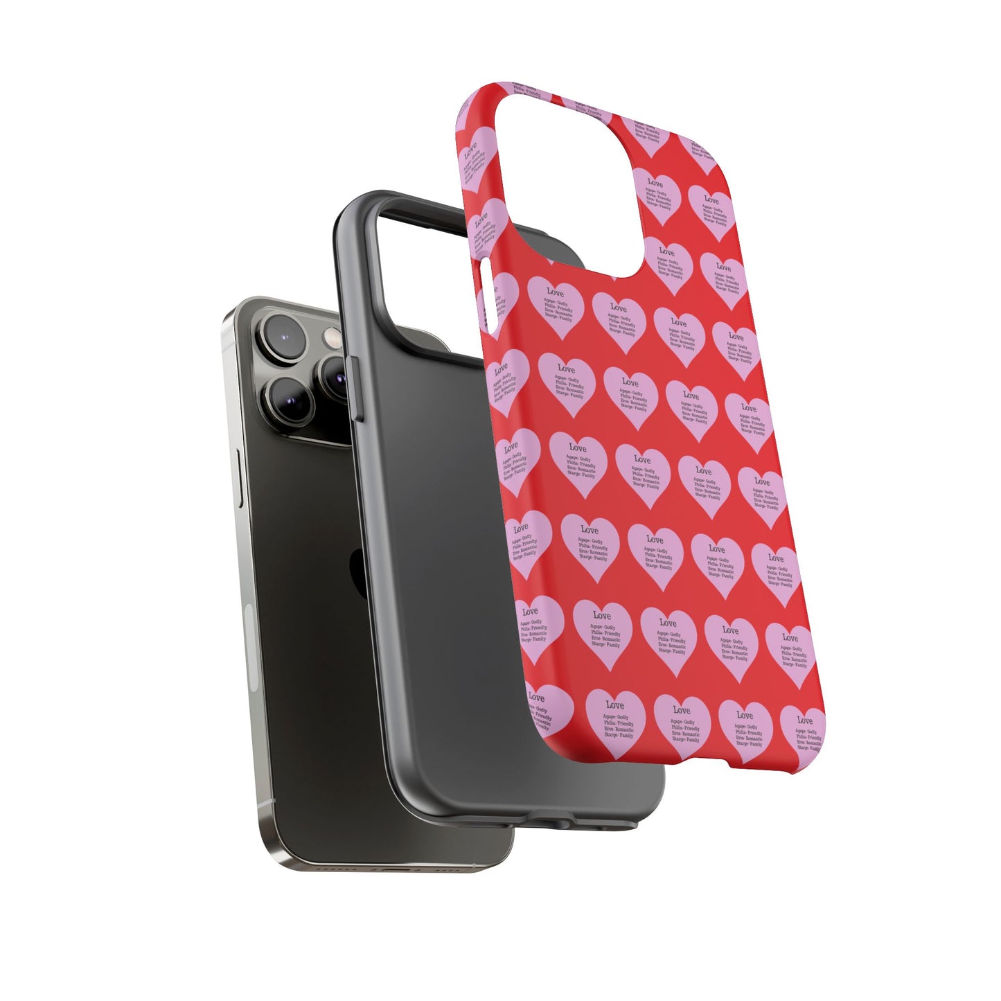 Hearts-A-Flutter Phone Case (iPhone, Google Pixel)(Red)