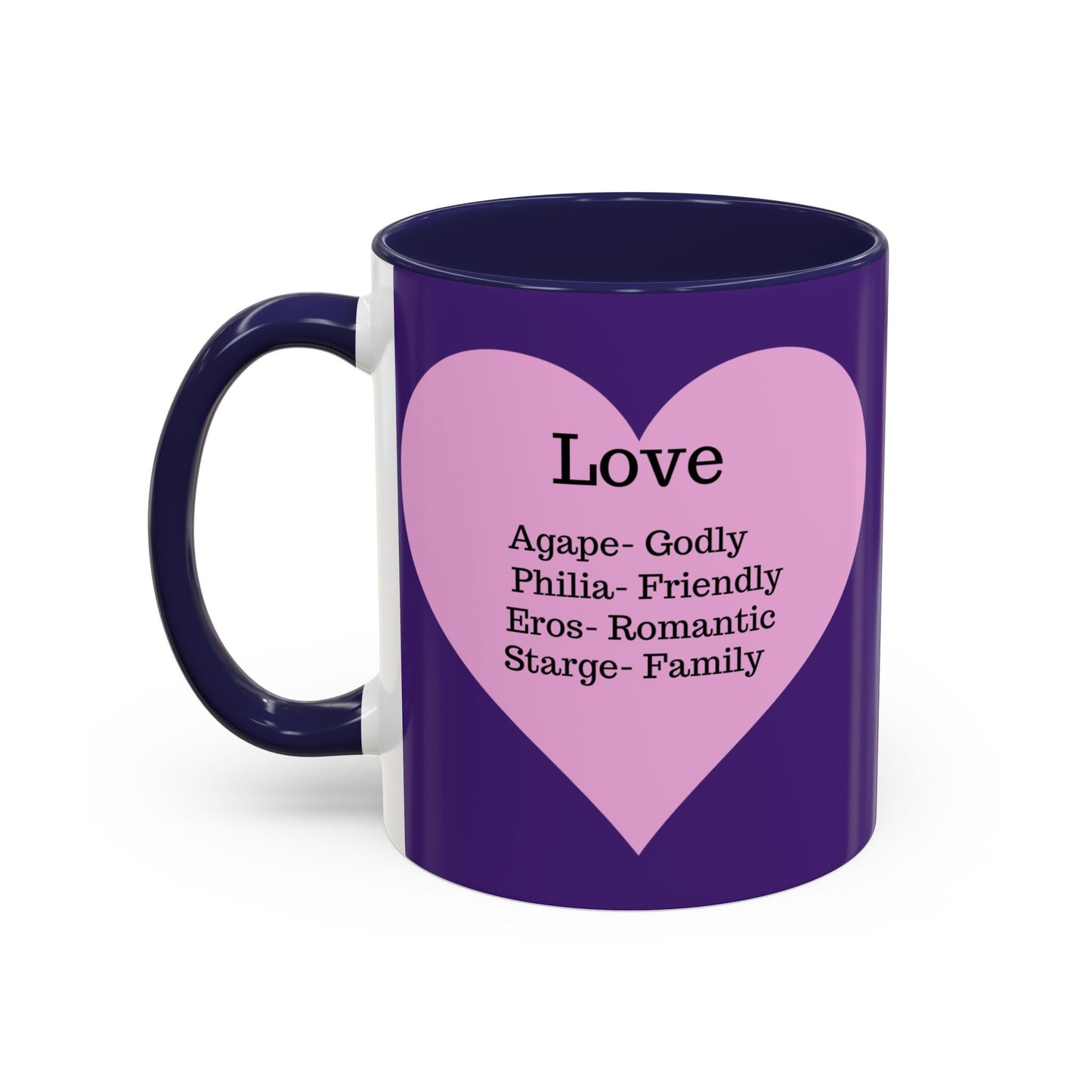 Charming Heart Accent Coffee Mug (Purple)