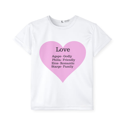 Types of Love Heart Kids Performance Jersey (White)