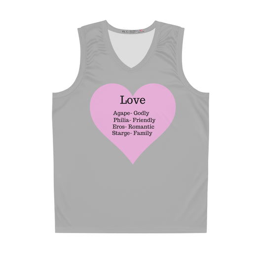 Love Heart Basketball Jersey (Light Grey)