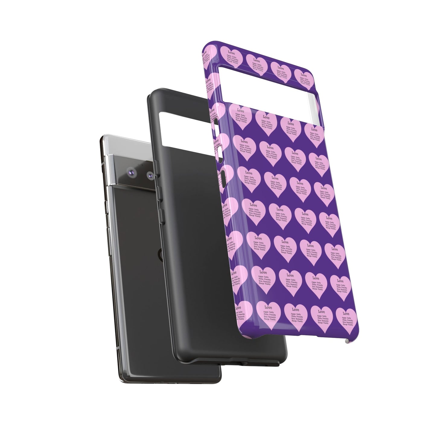 Hearts-A-Flutter Phone Case (iPhone, Google Pixel)(Purple)